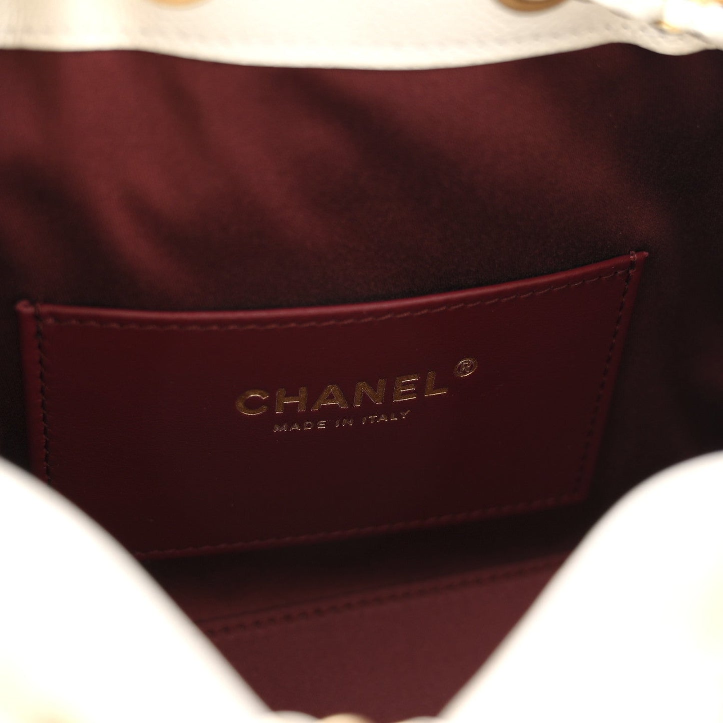 Caviar Quilted Mini Chanel 25 Handbag White