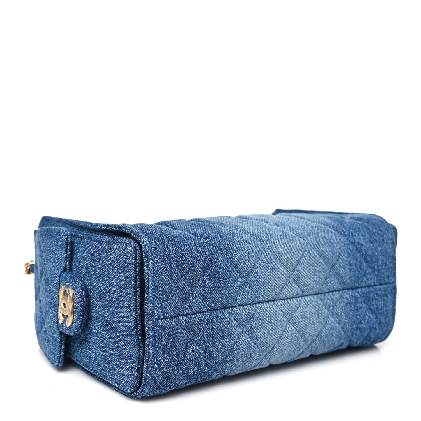 Washed Denim Quilted Mini Chanel 25 Handbag Blue