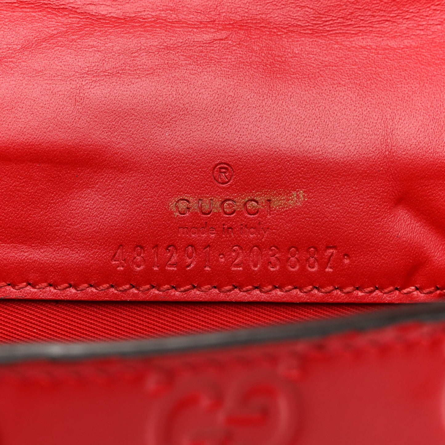 Guccissima Mini Cherry Chain Bag Hibiscus Red