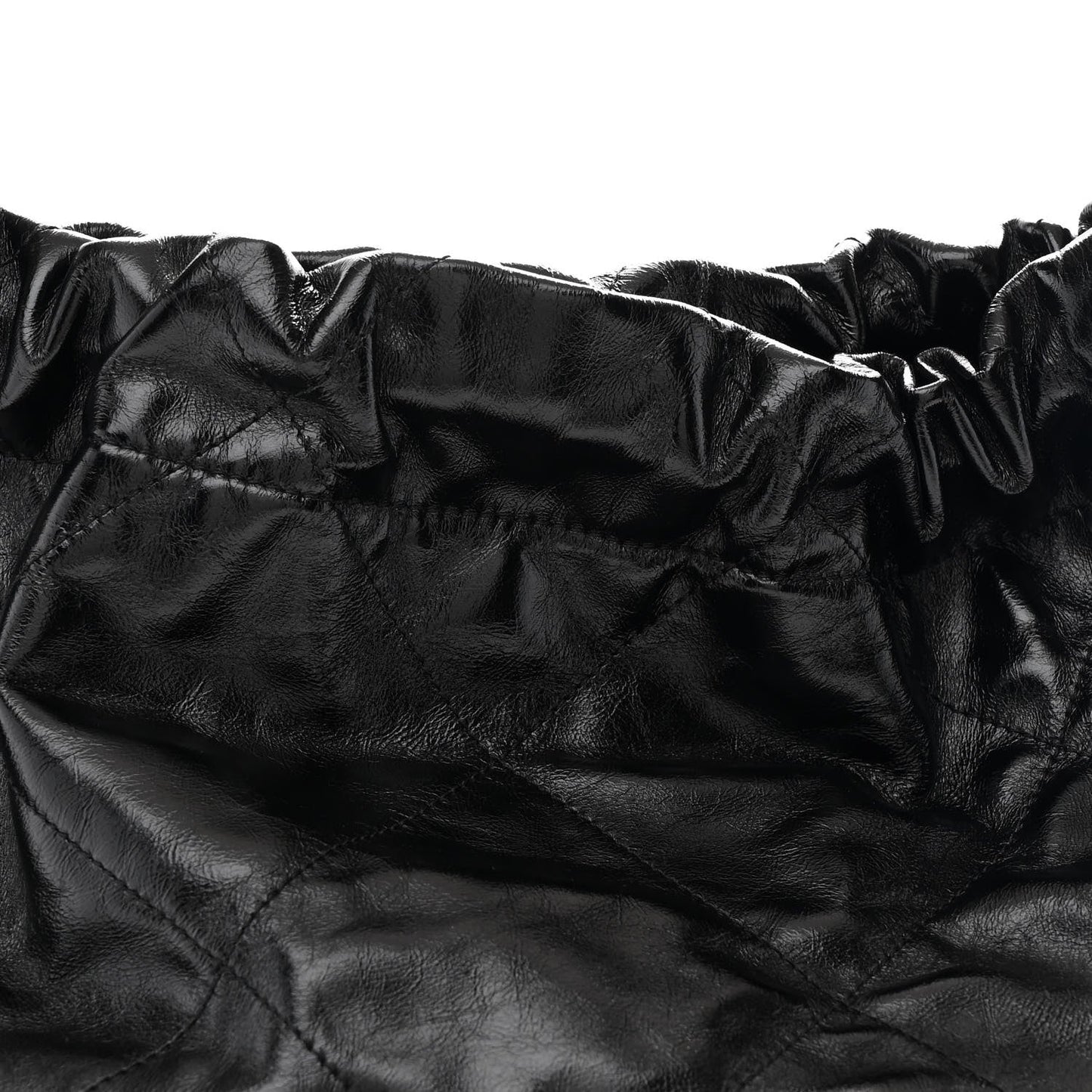 Glazed Calfskin  Quilted Small Chanel 22 Black