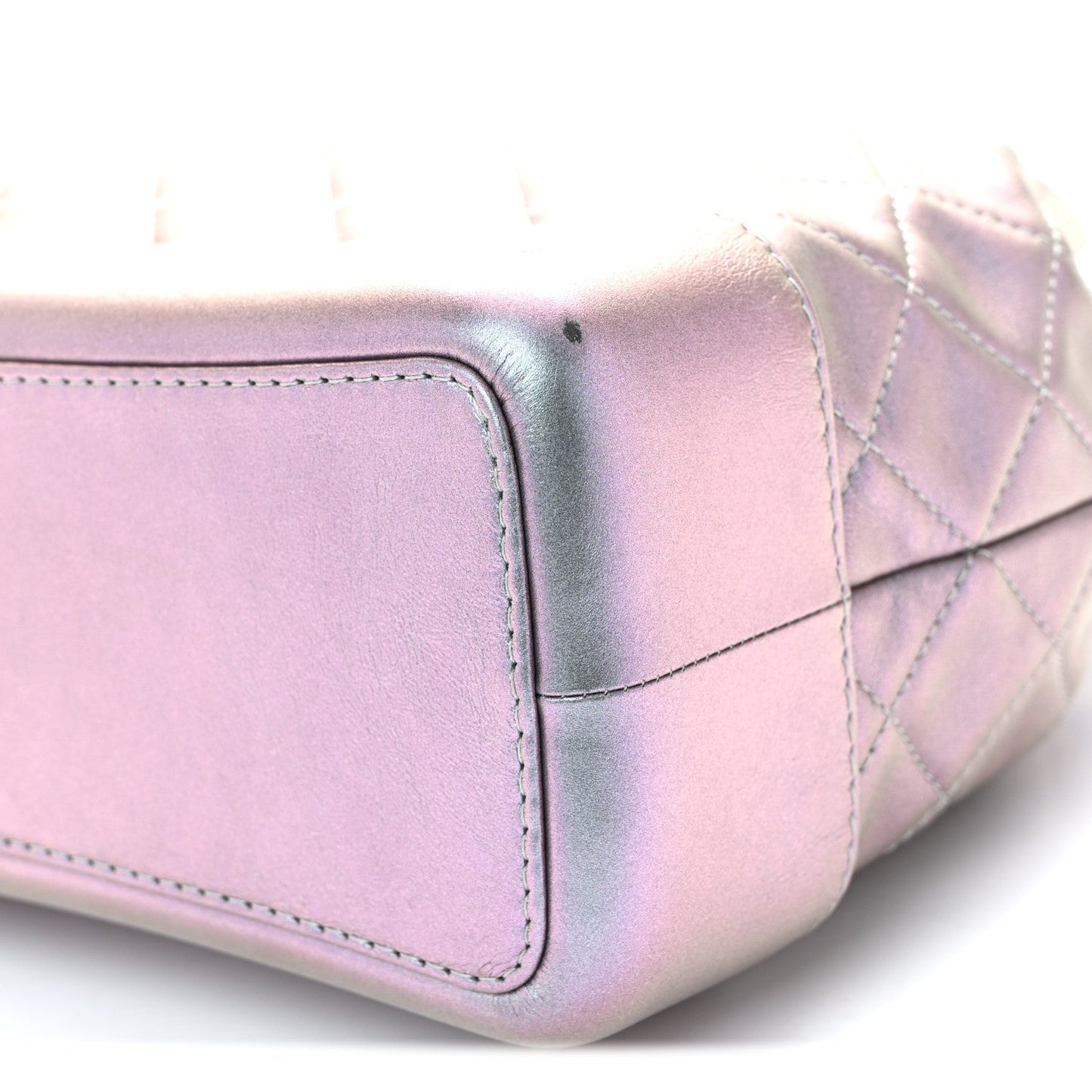 Iridescent Aged Calfskin Quilted Gabrielle Backpack Light Purple