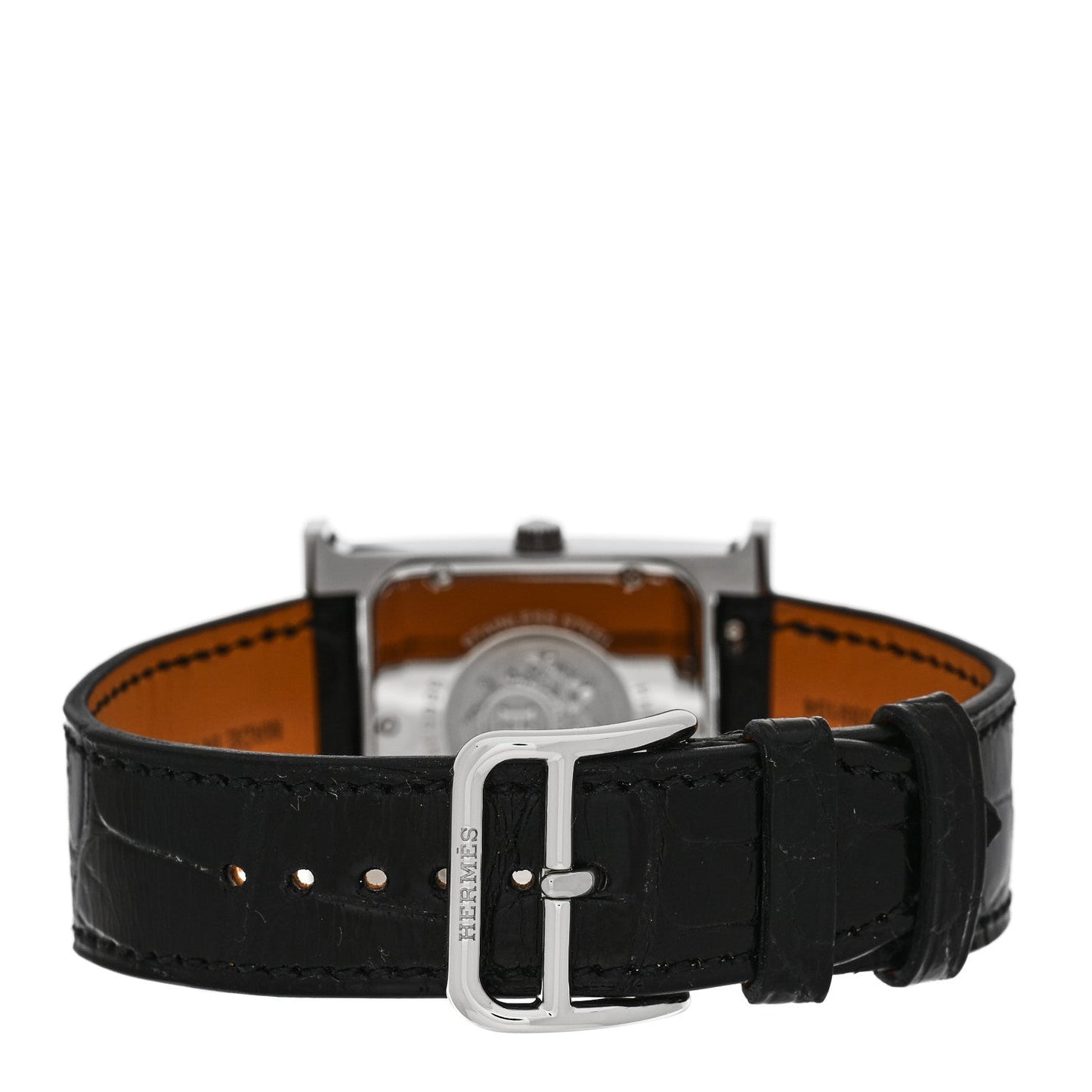 Stainless Steel Alligator Diamond Mother of Pearl 26mm Heure H Hour Quartz Watch Noir