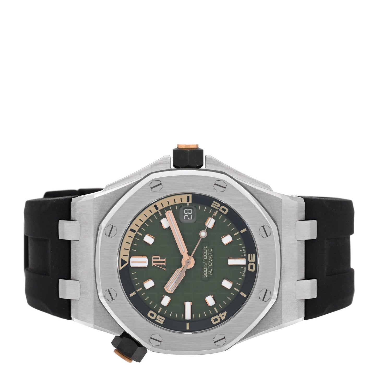 Stainless Steel Rubber 42mm Royal Oak Offshore Diver Automatic Watch Green 15720ST.OO.A052CA.01