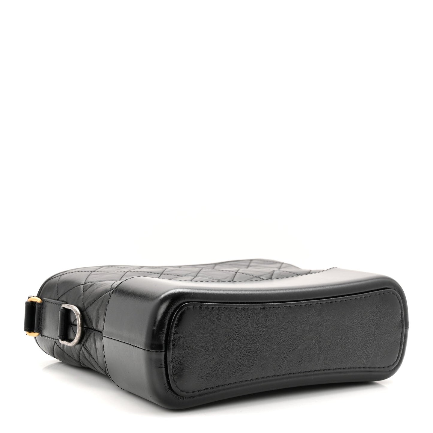 Aged Calfskin Quilted New Medium Gabrielle Hobo Black