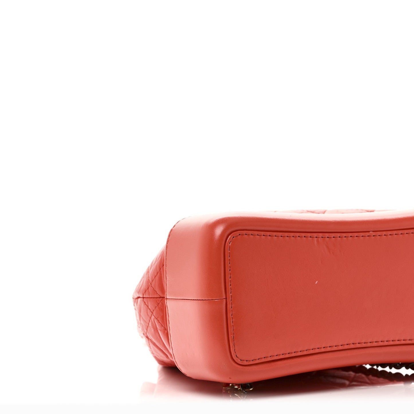 Aged Calfskin Quilted Small Gabrielle Backpack Orange