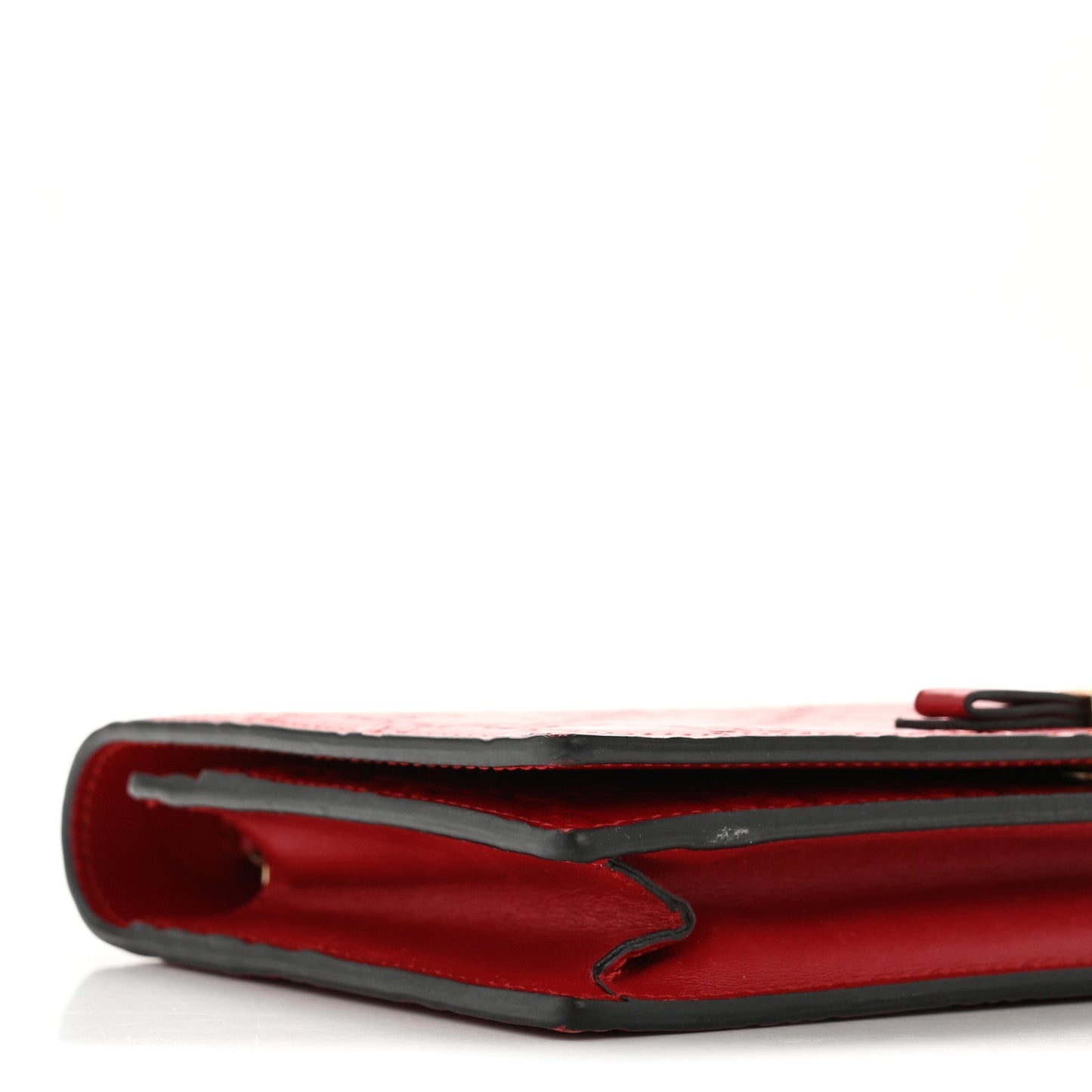 Guccissima Signature Bowy Chain Wallet Hibiscus Red