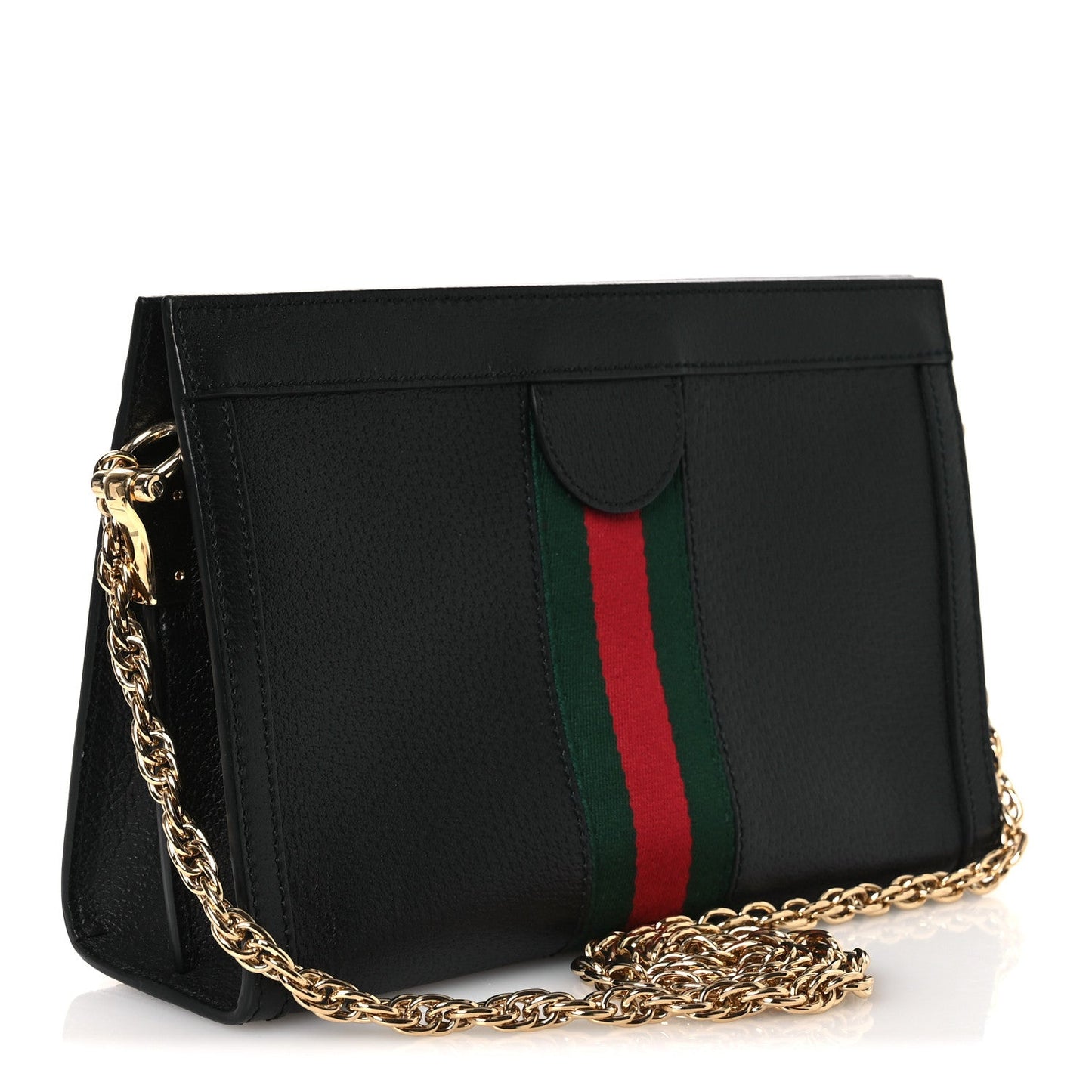 Calfskin GG Web Small Ophidia Chain Shoulder Bag Black