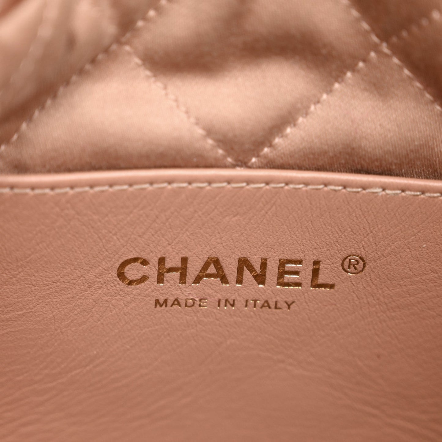 Metallic Calfskin Quilted Mini Chanel 22 Copper
