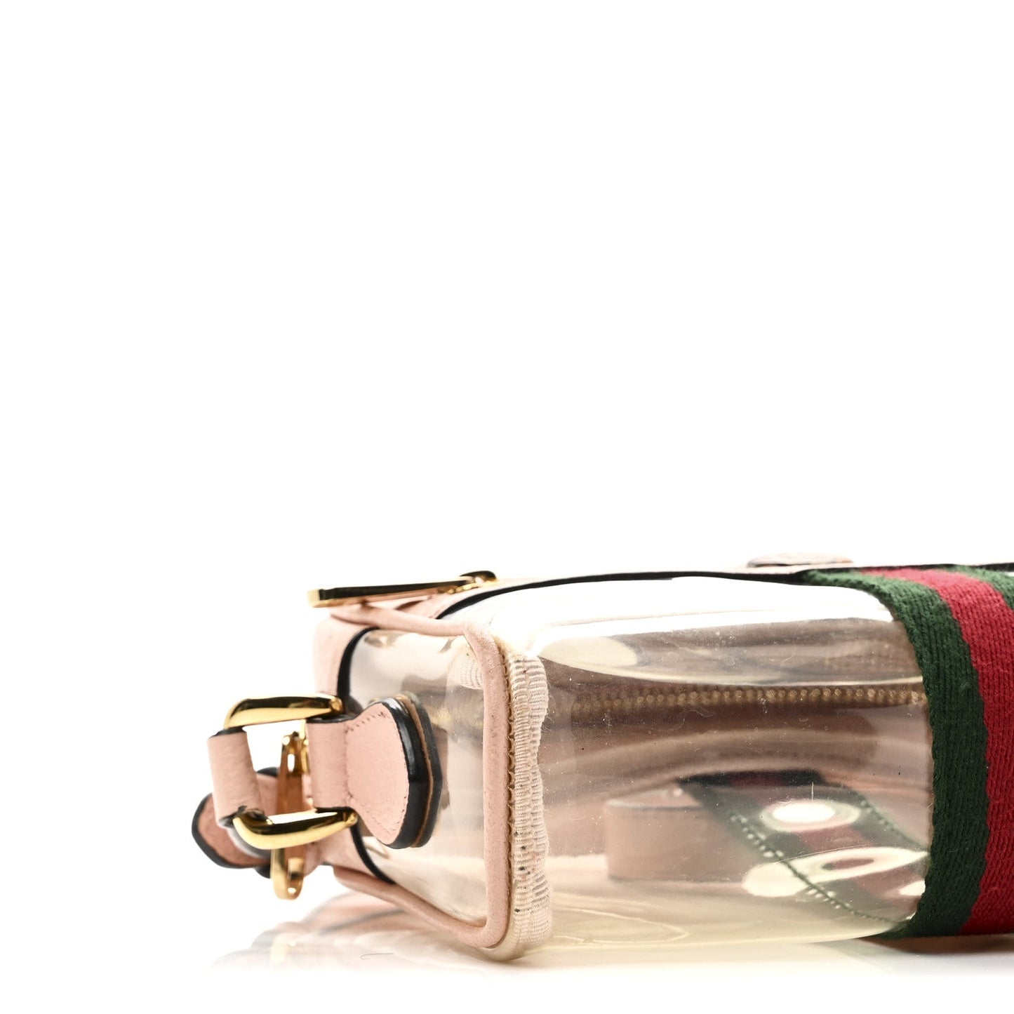 Vinyl Web Mini Ophidia Transparent Shoulder Bag Perfect Pink