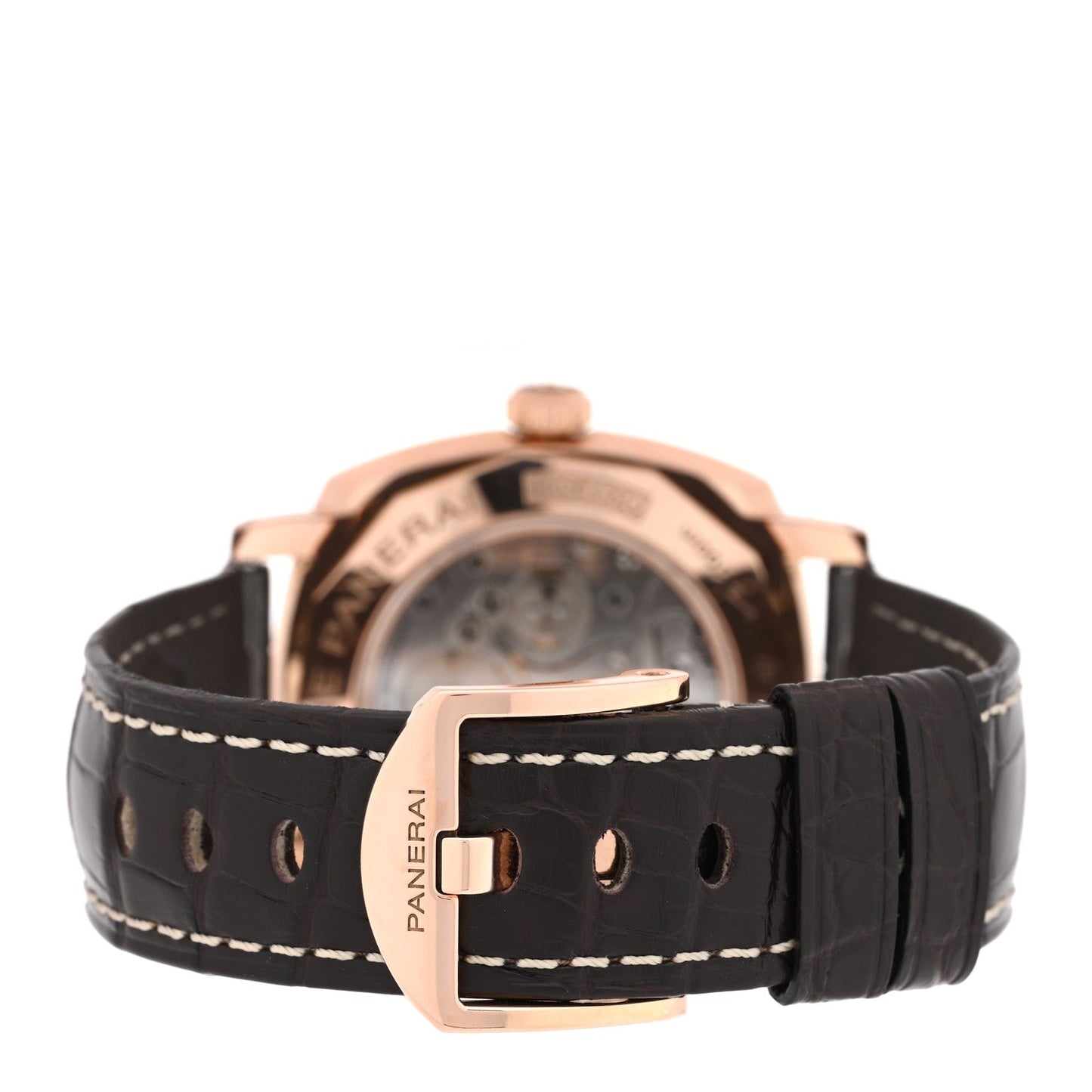 18K Rose Gold Alligator 42mm Radiomir 1940 ORO Rosso Manual Winding Watch Brown PAM00513