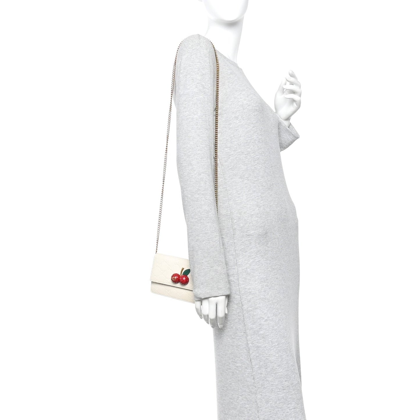 Guccissima Mini Cherry Chain Bag White