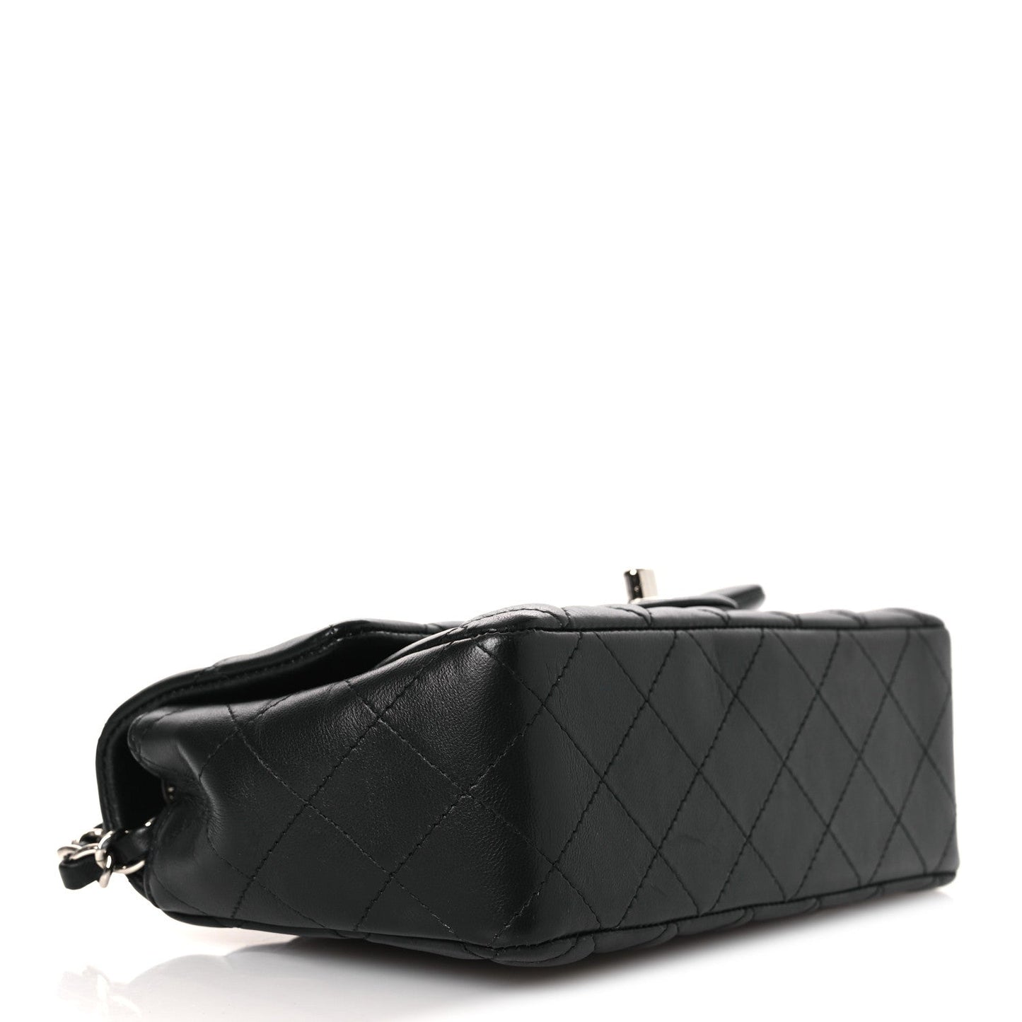 Lambskin Quilted Mini Rectangular Flap Black