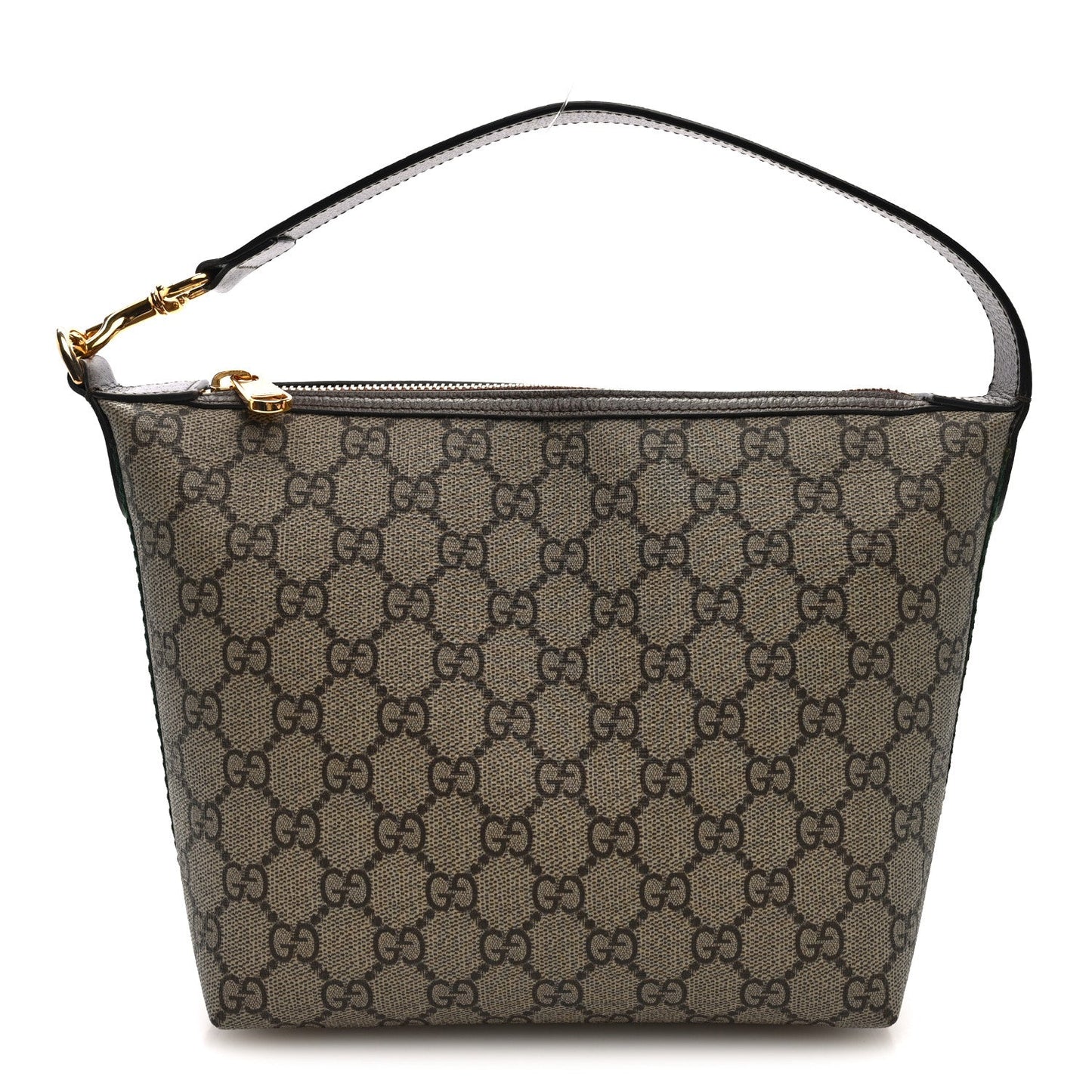 GG Supreme Monogram Textured Calfskin Web Super Mini Ophidia Shoulder Bag Beige Ebony New Acero
