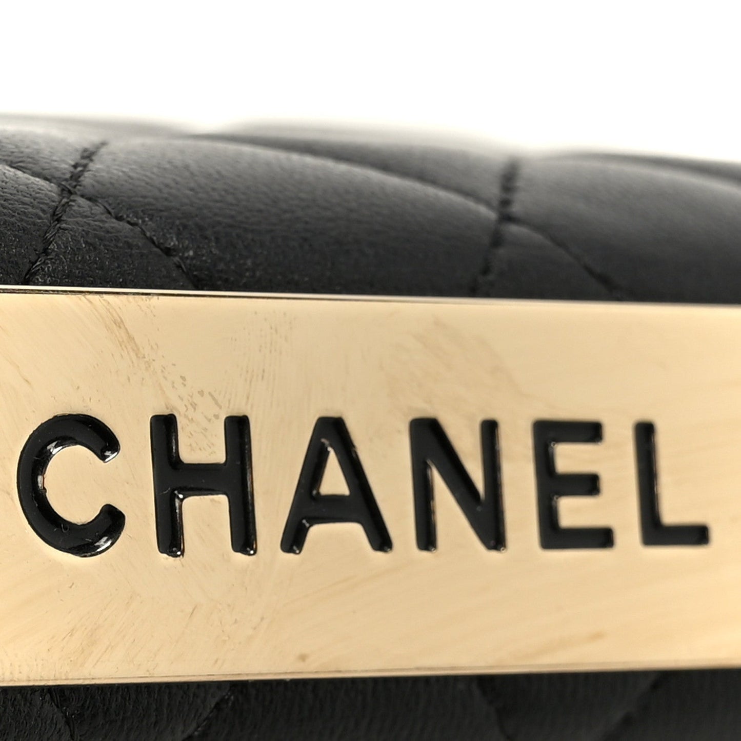 Lambskin Quilted Trendy CC Wallet On Chain WOC Black