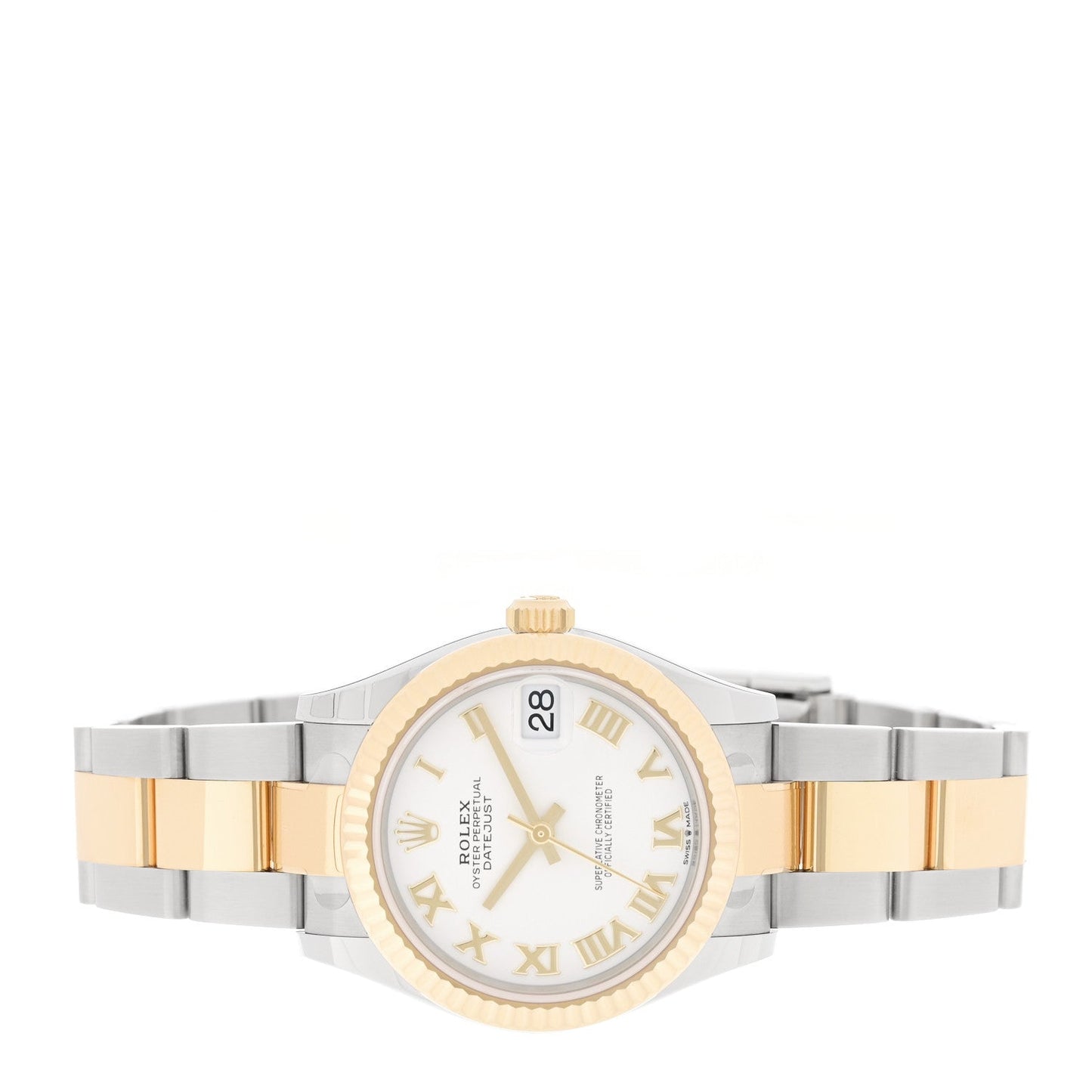 Stainless Steel 18K Yellow Gold 31mm Oyster Perpetual Datejust Watch White Roman 278273