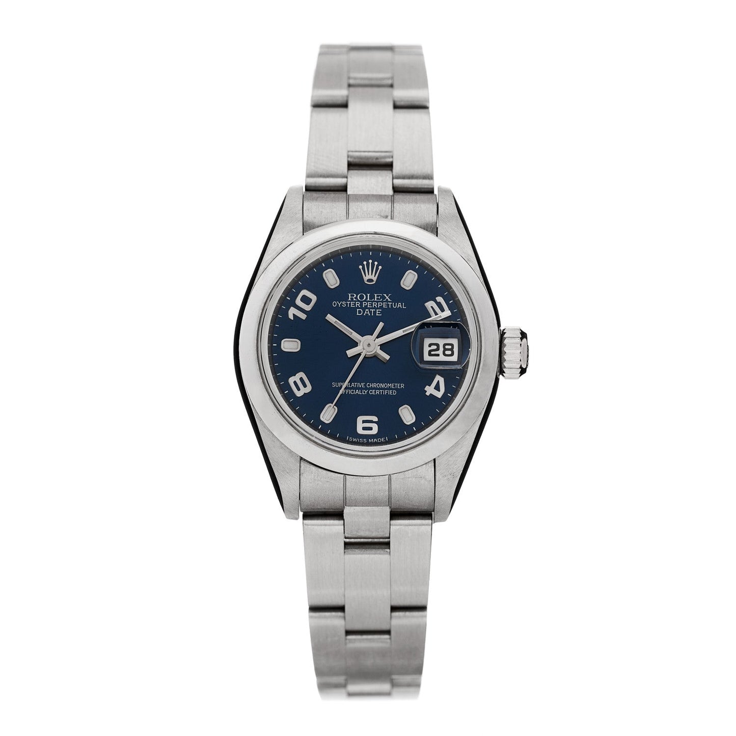 Stainless Steel 26mm Oyster Perpetual Date Watch Blue 79160