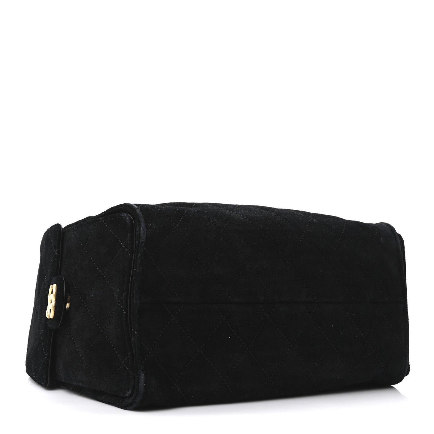 Suede Quilted Small Chanel 25 Handbag Black