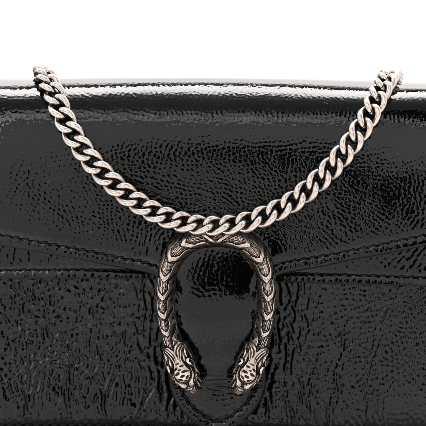 Crinkled Patent Super Mini Dionysus Shoulder Bag Black