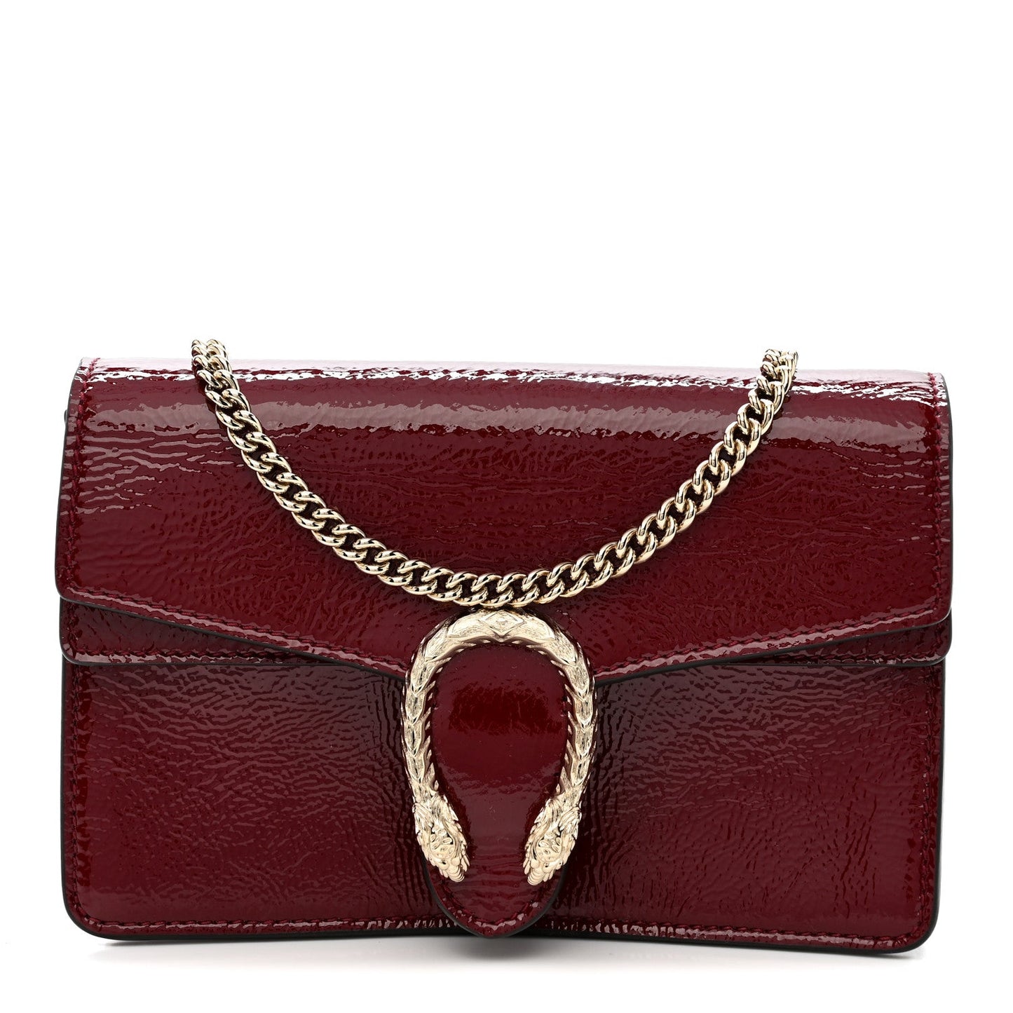 Crinkled Patent Mini Dionysus Shoulder Bag Rosso Ancora Red