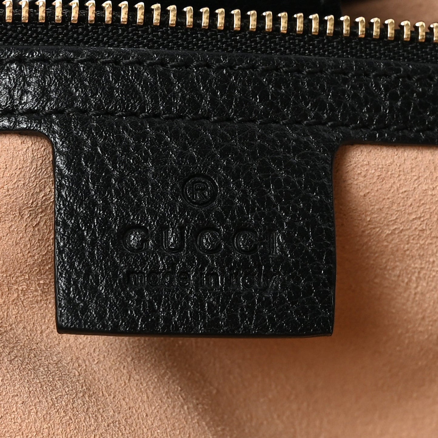 Textured Calfskin Web Medium Ophidia Shopping Tote Black