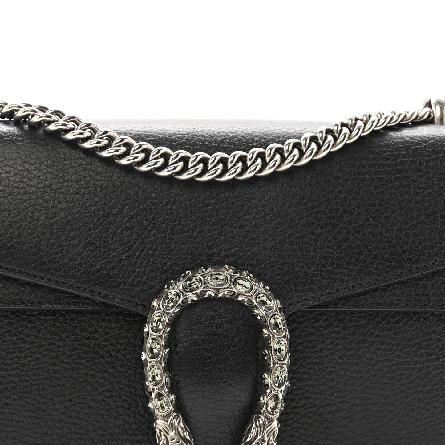 Pebbled Calfskin Small Dionysus Shoulder Bag Black