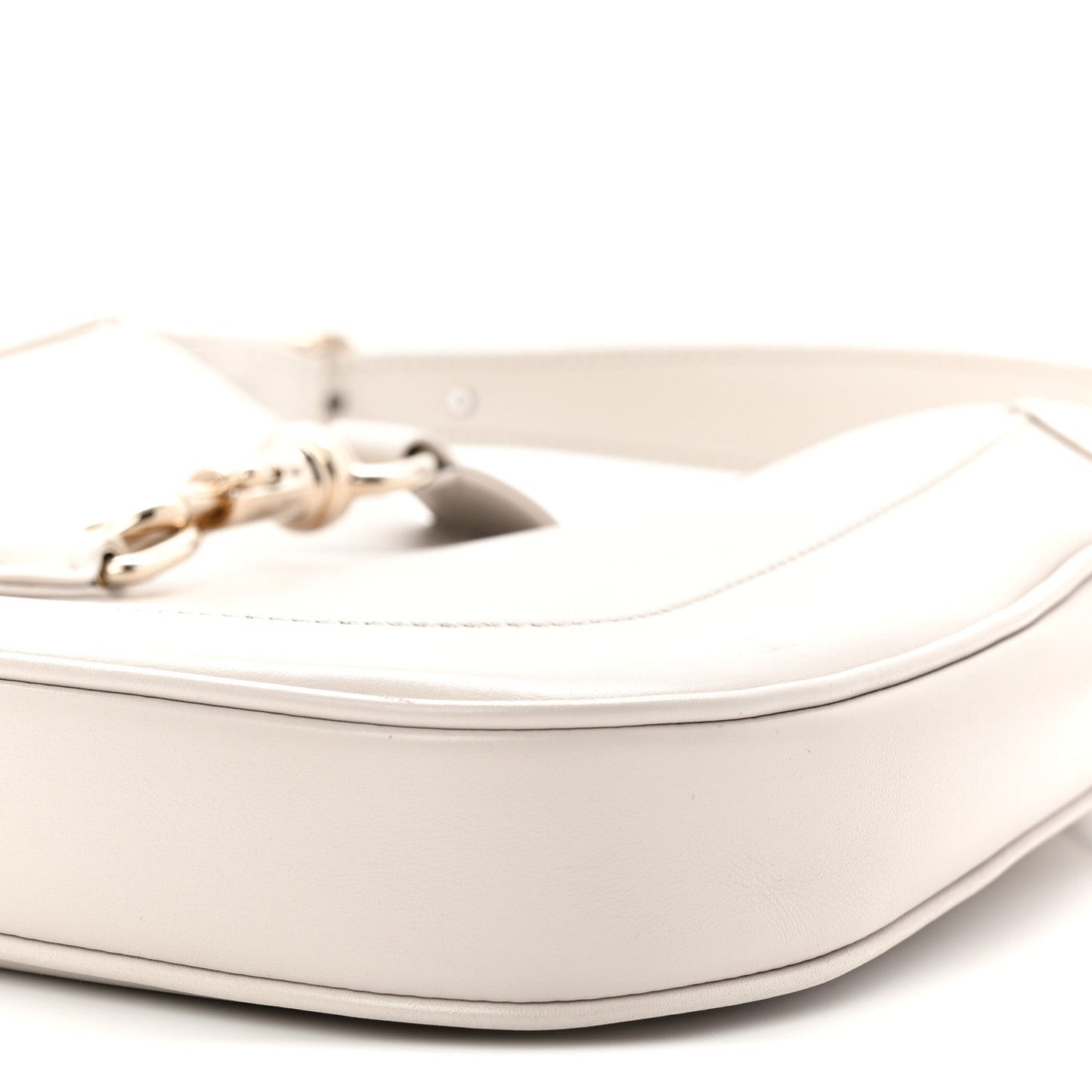Ancora Calfskin Web Small Jackie Shoulder Bag Light Grey