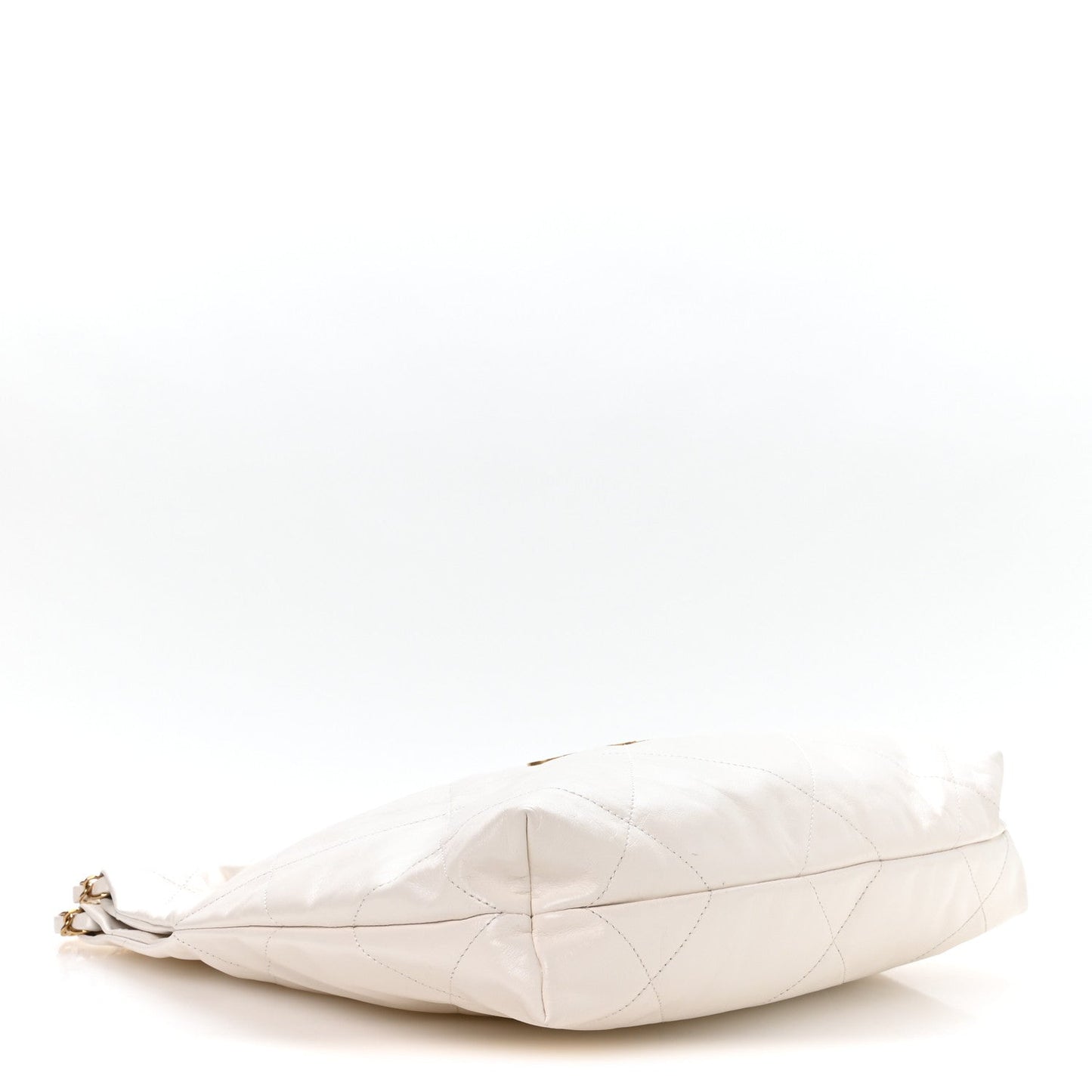 Shiny Calfskin Quilted Small Chanel 22 White