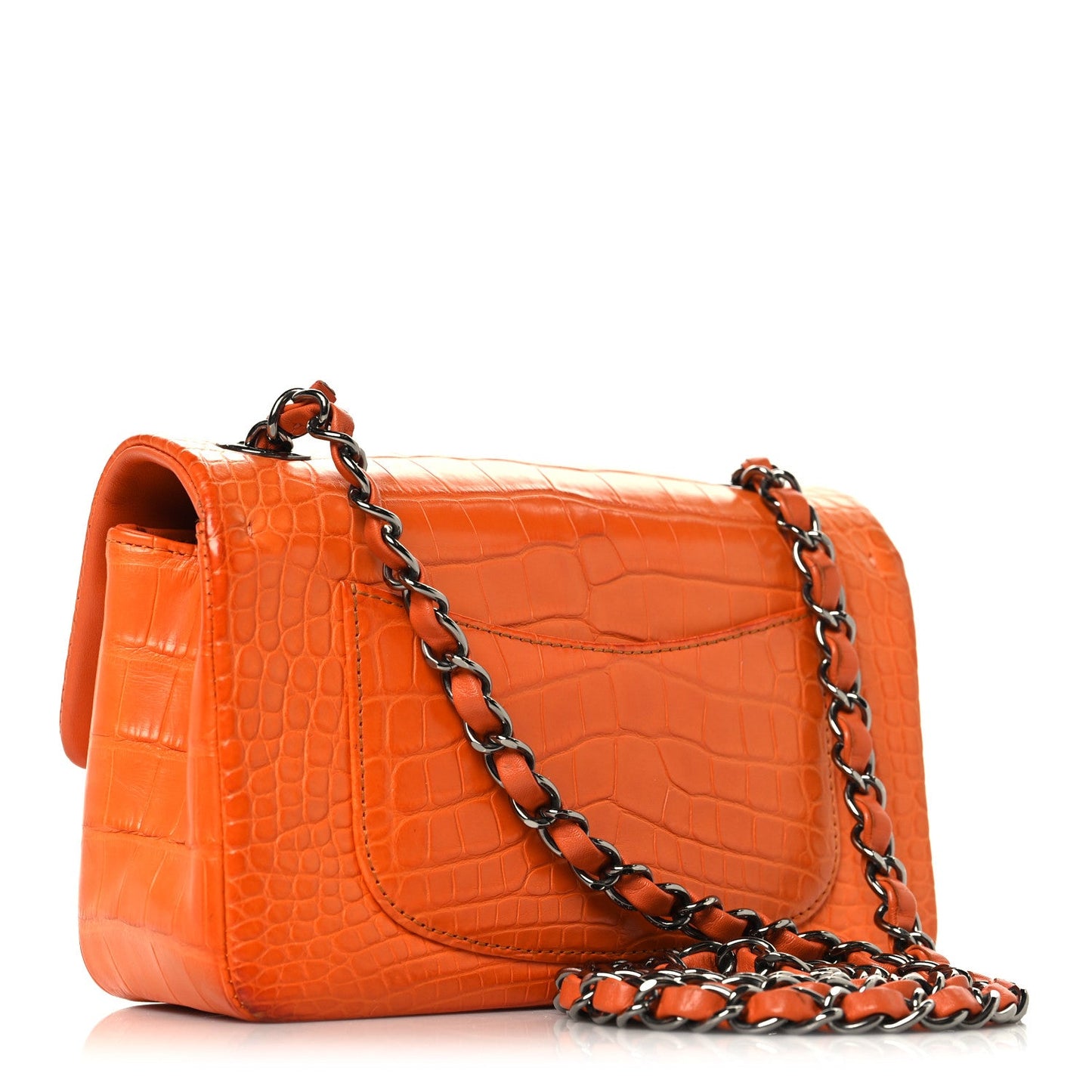 Alligator Mini Rectangular Flap Orange