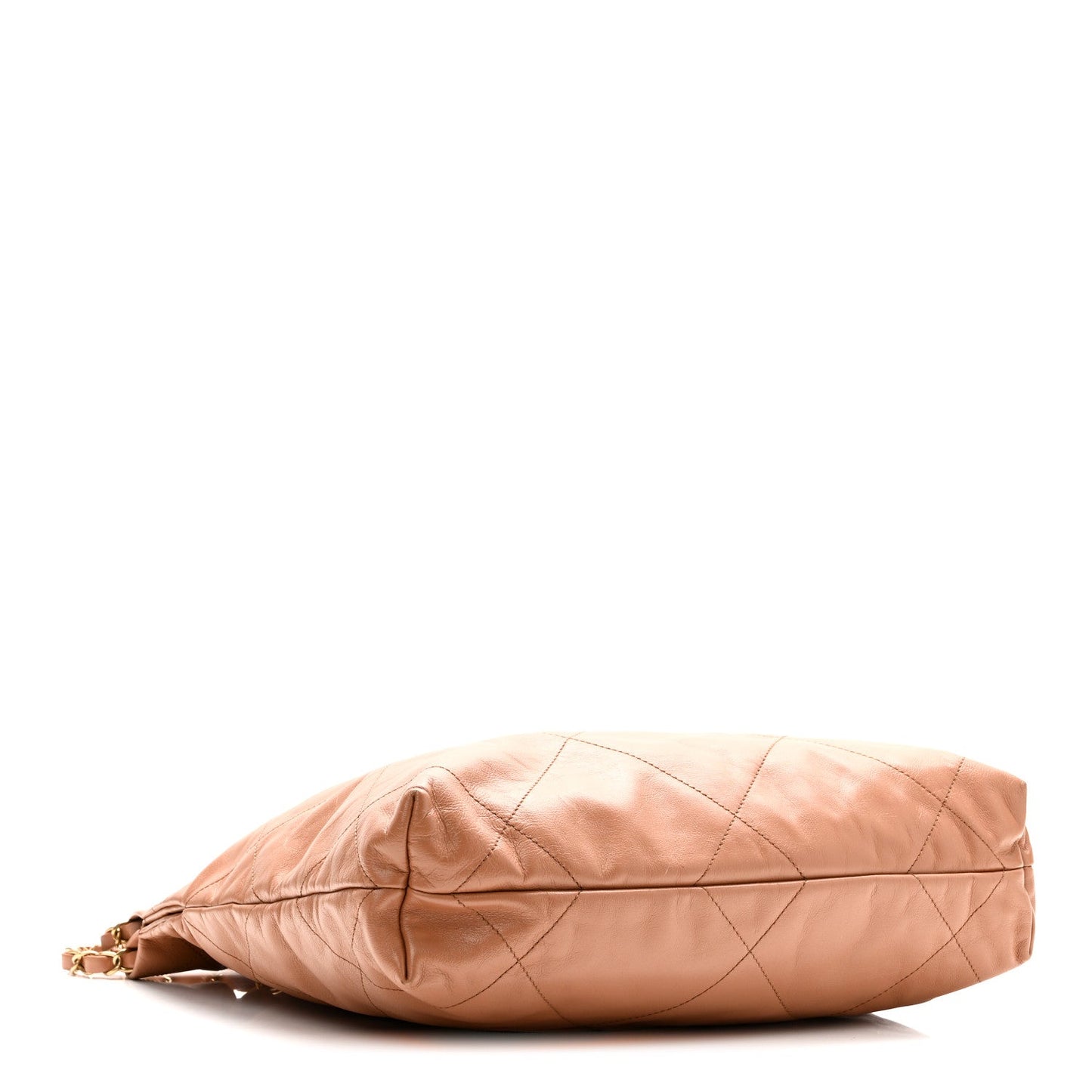Shiny Calfskin Quilted Small Chanel 22 Beige