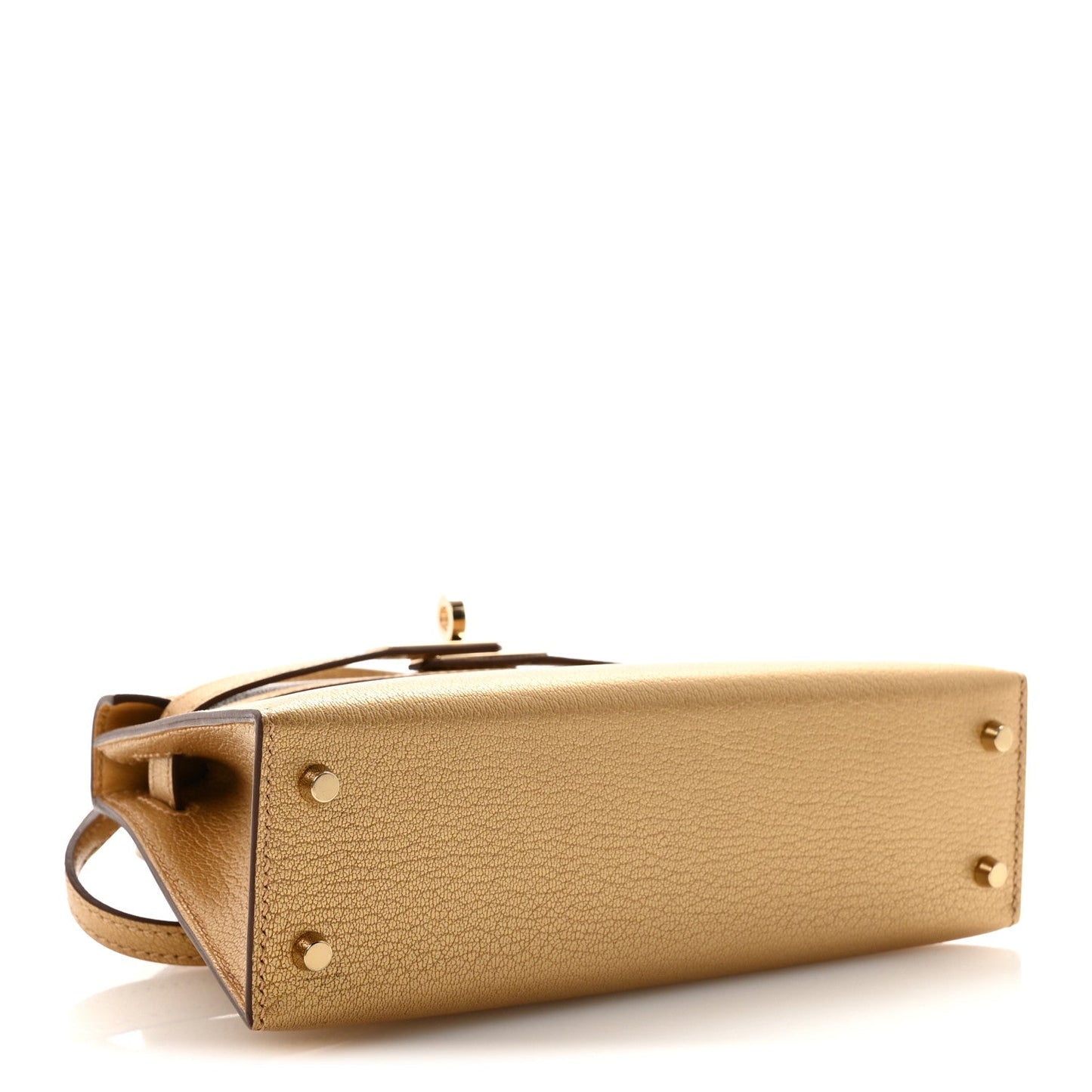 Metallic Chevre Chamkilight Mini Kelly Sellier 20 Dore