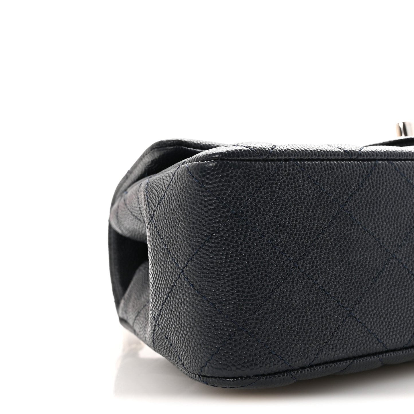 Caviar Quilted Mini Rectangular Flap Navy
