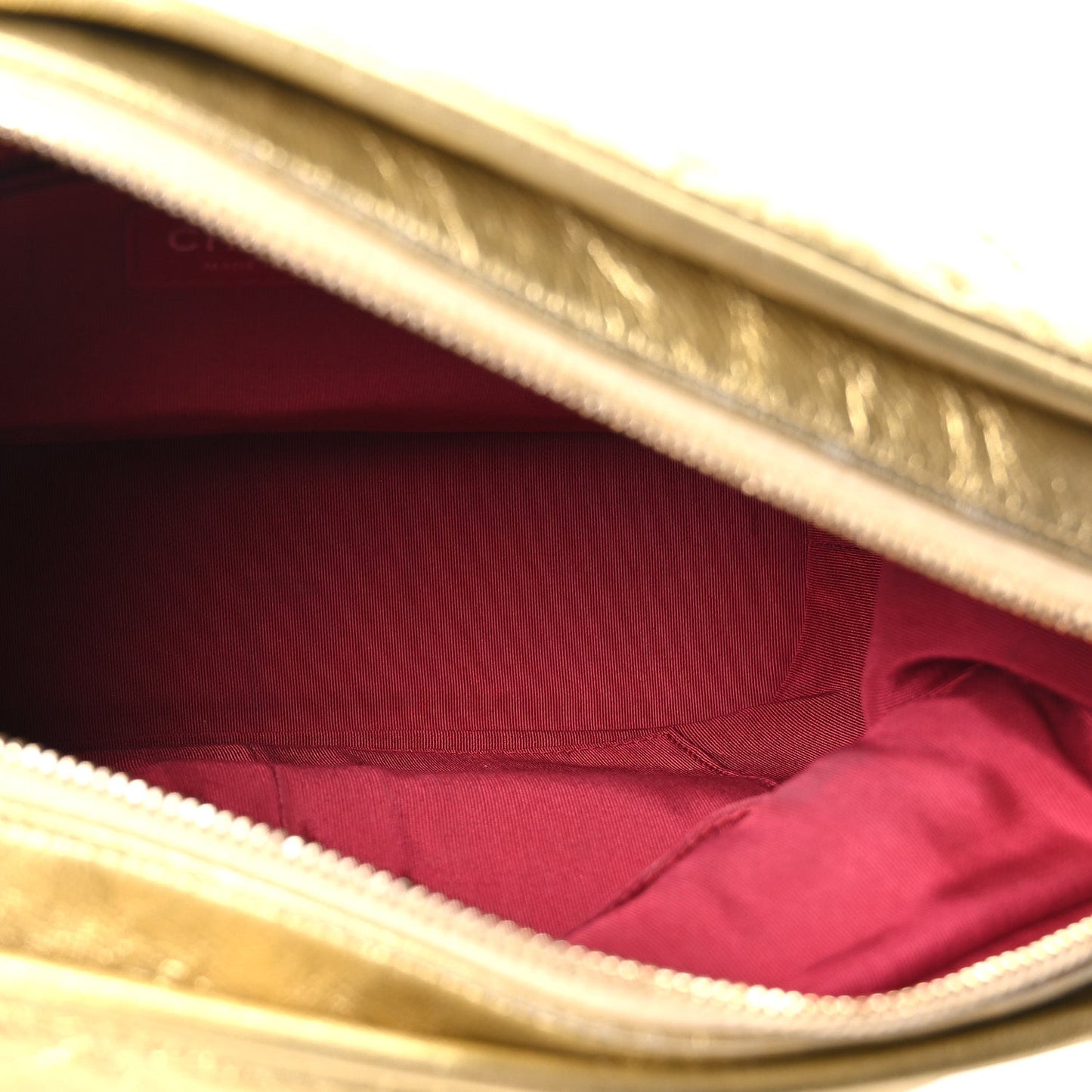 Metallic Aged Calfskin Quilted Medium Gabrielle Gold