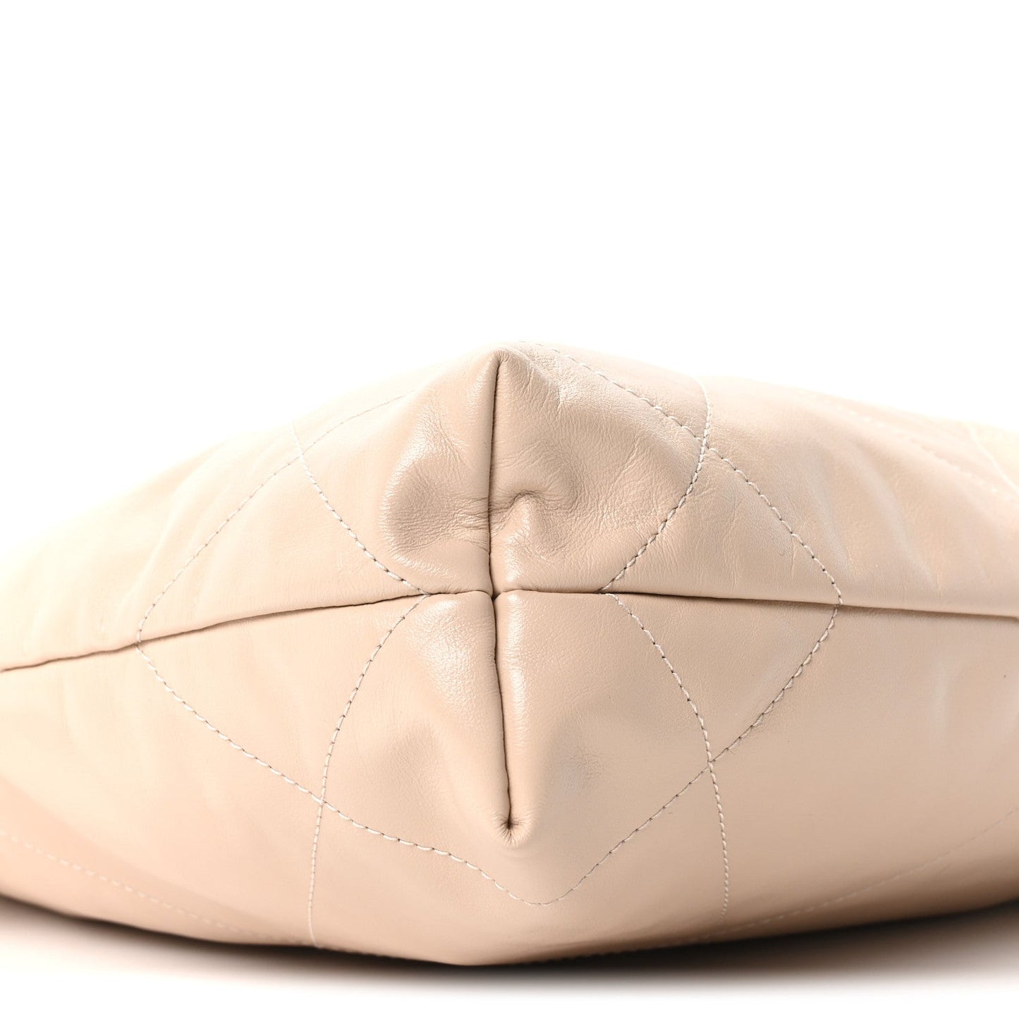 Shiny Calfskin Quilted Small Chanel 22 Ecru