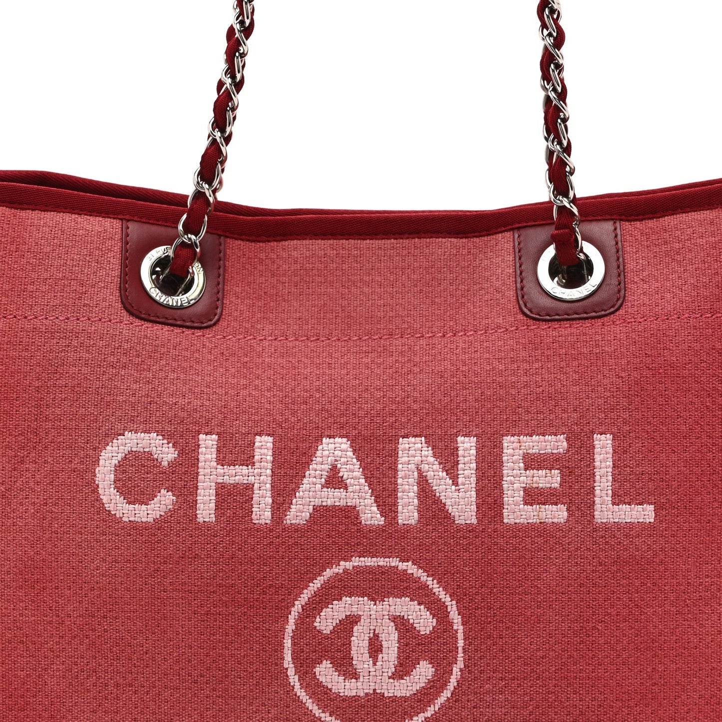 Canvas Small Deauville Tote Red