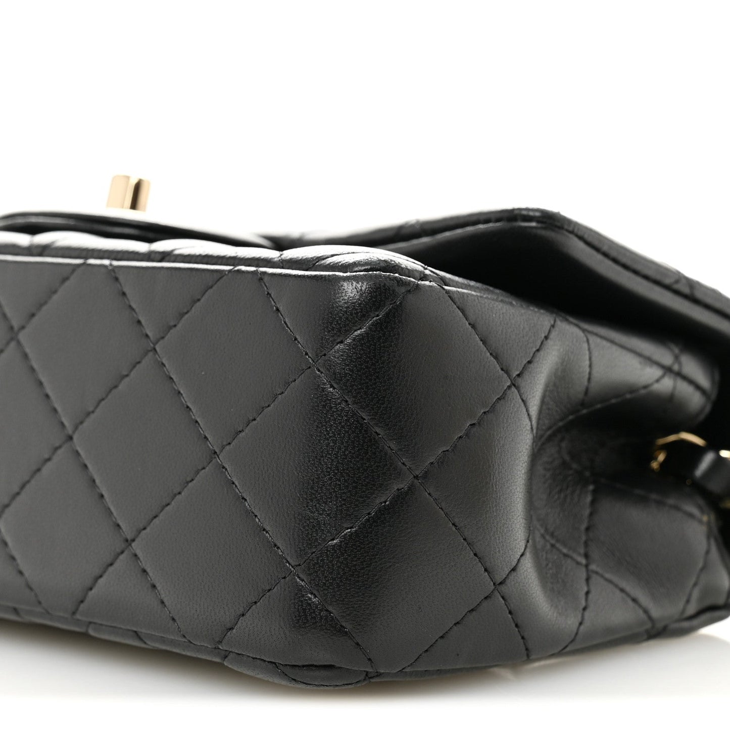 Lambskin Quilted Mini Rectangular Flap Black
