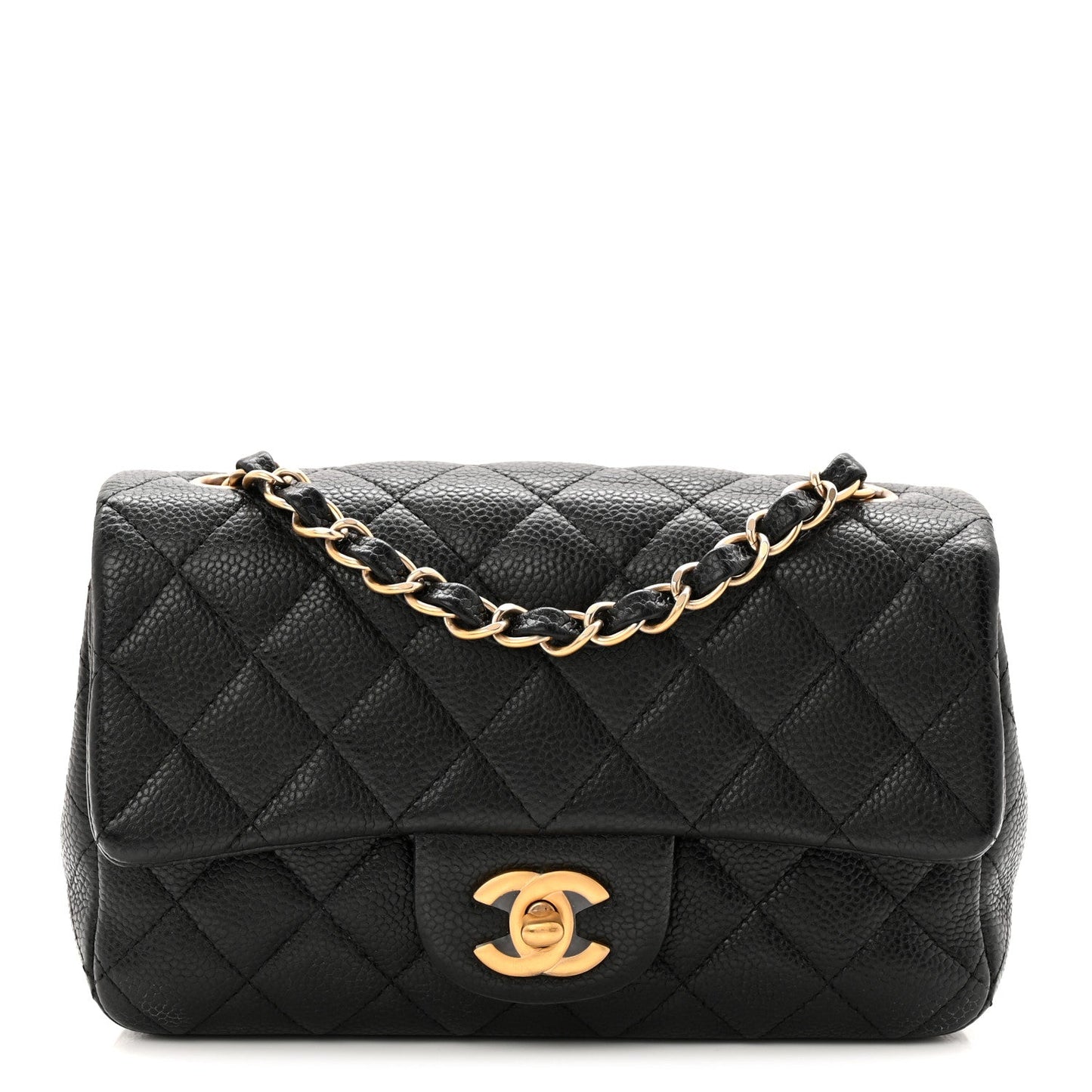 Caviar Quilted Mini Rectangular Flap Black