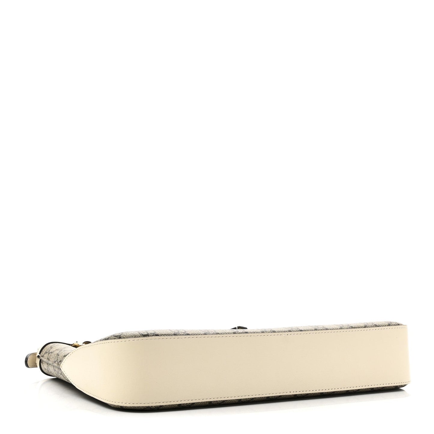 GG Supreme Monogram Moon Calfskin Medium Padlock Shoulder Bag Beige Ebony Mystic White