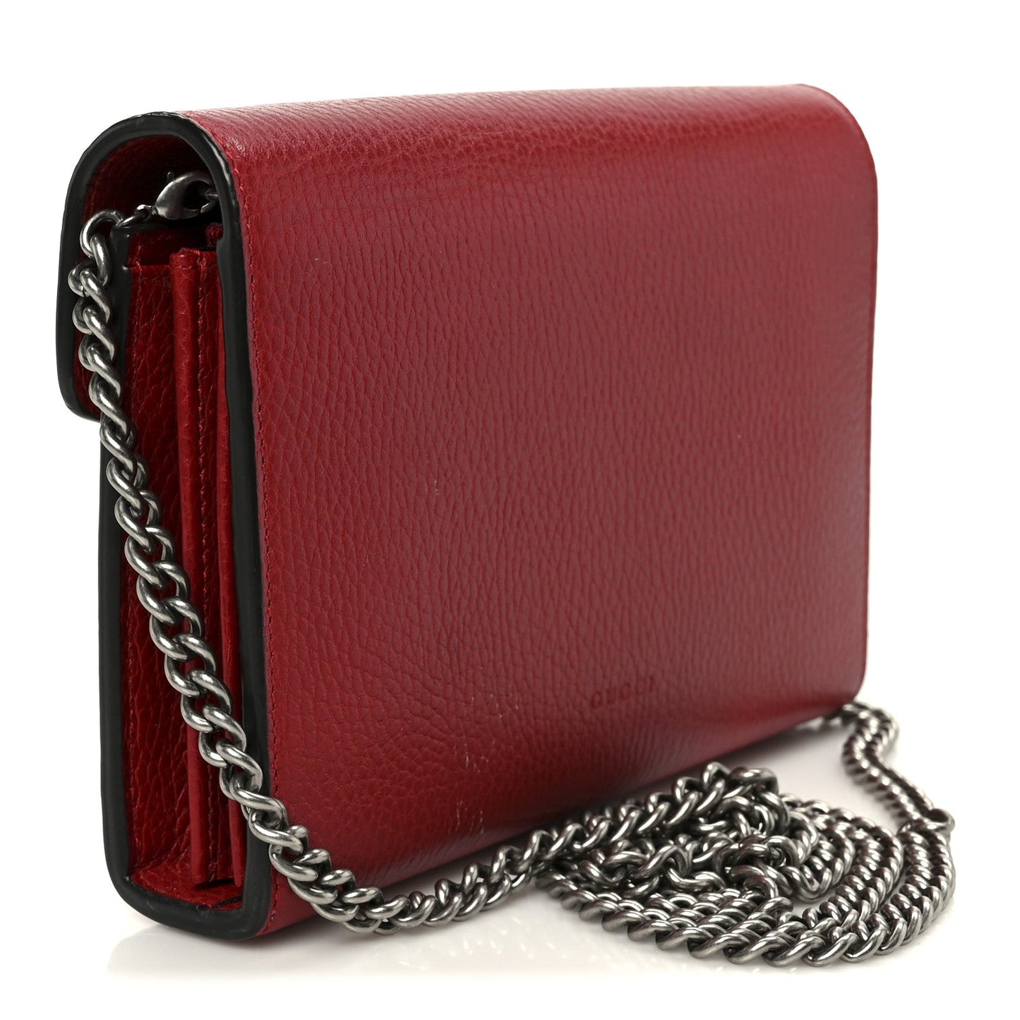 Calfskin Mini Dionysus Chain Wallet Hibiscus Red