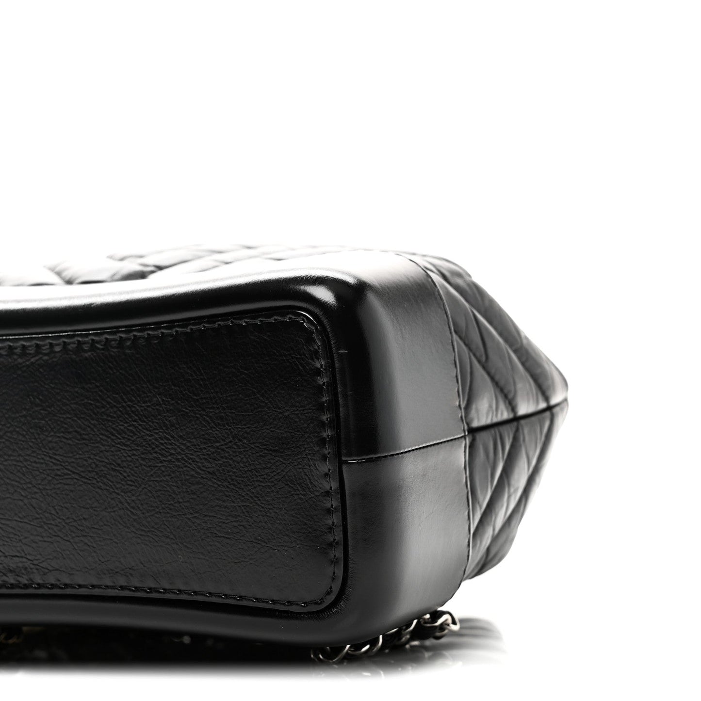 Aged Calfskin Chevron Quilted Small Gabrielle Backpack Black