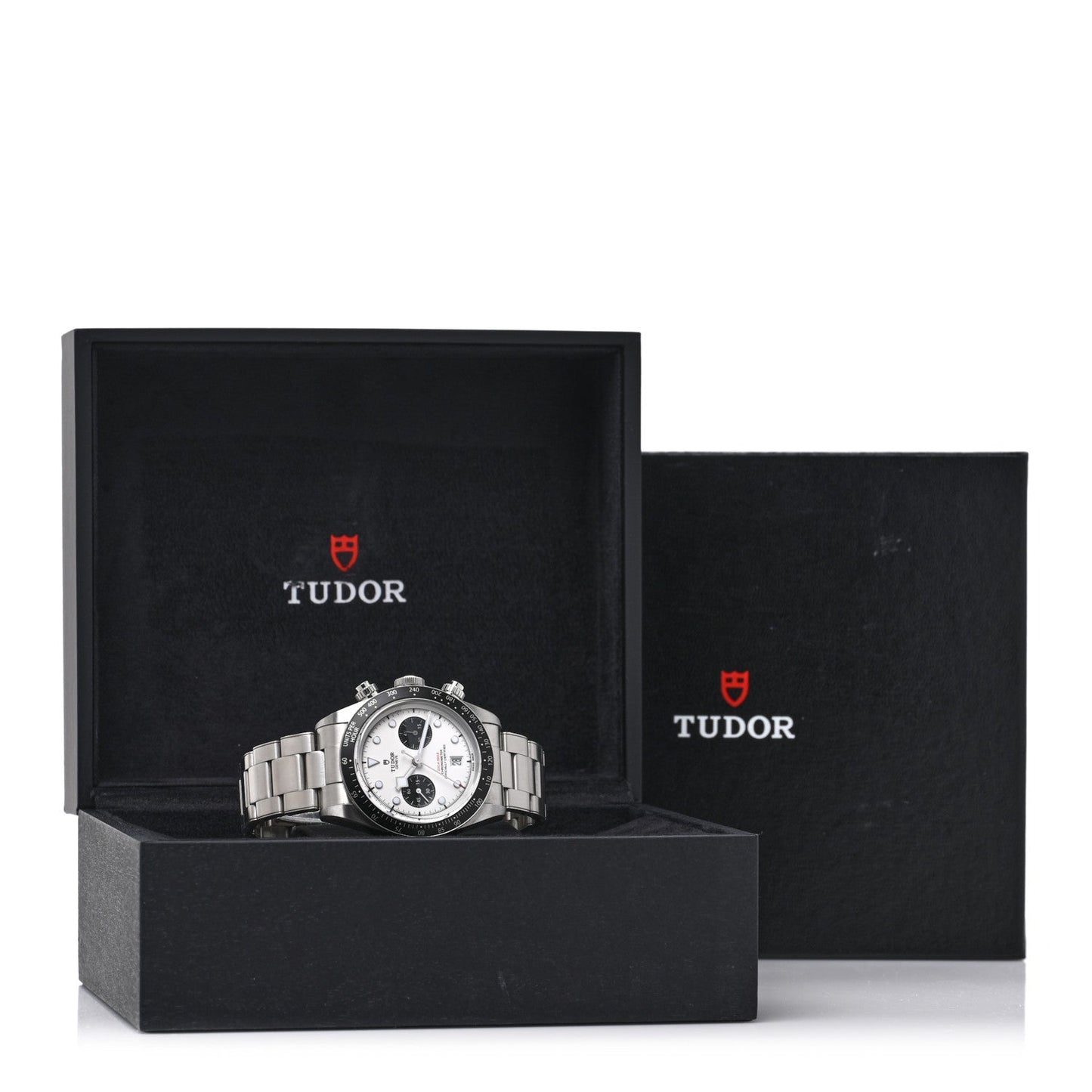 Stainless Steel 41mm Black Bay Chronograph Panda Automatic Watch White 79360N