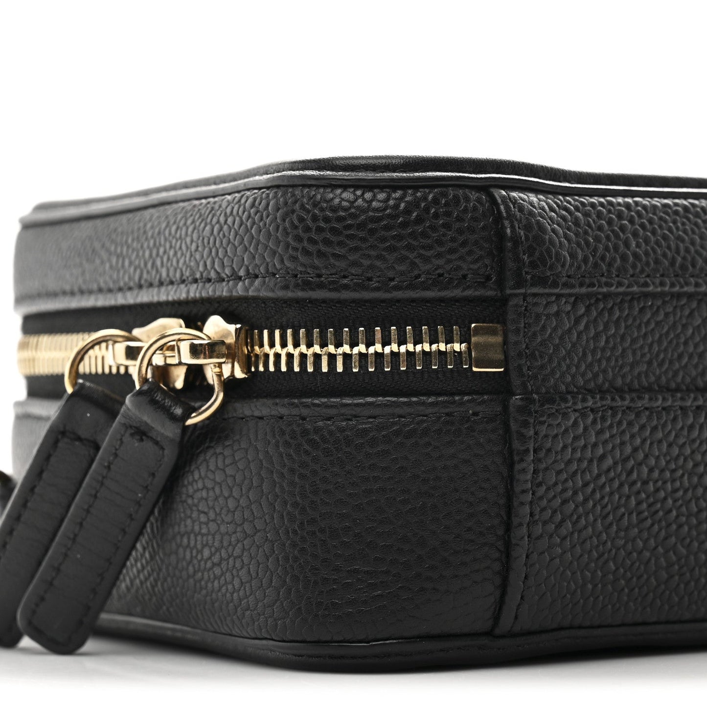 Caviar Quilted Small CC Filigree Vanity Case Black