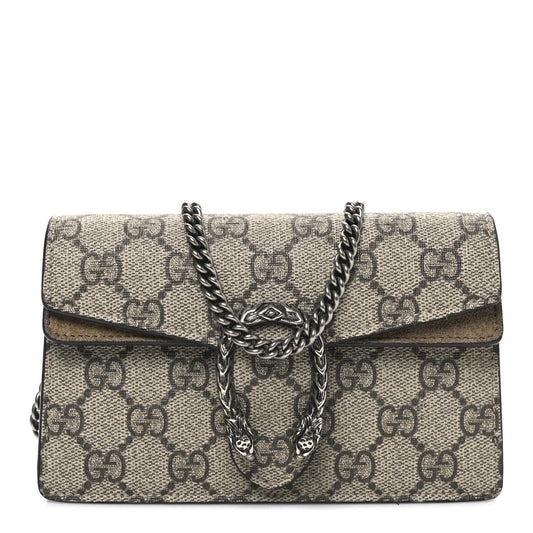 GG Supreme Monogram Super Mini Dionysus Shoulder Bag Taupe