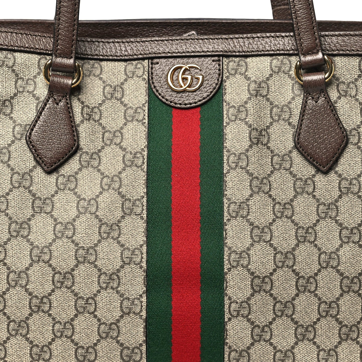 GG Supreme Monogram Medium Ophidia Shopping Tote Brown