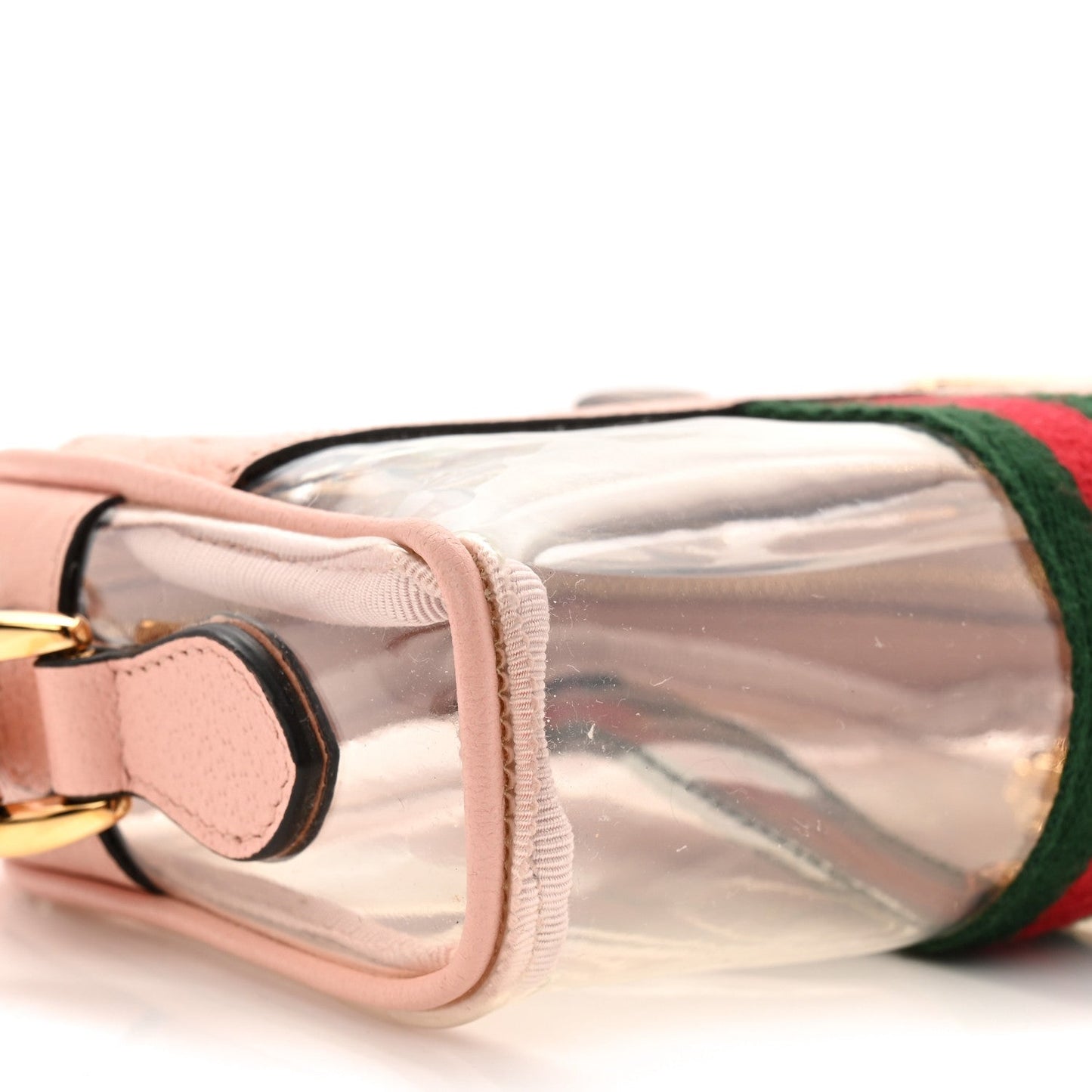 Vinyl Web Mini Ophidia Transparent Shoulder Bag Perfect Pink