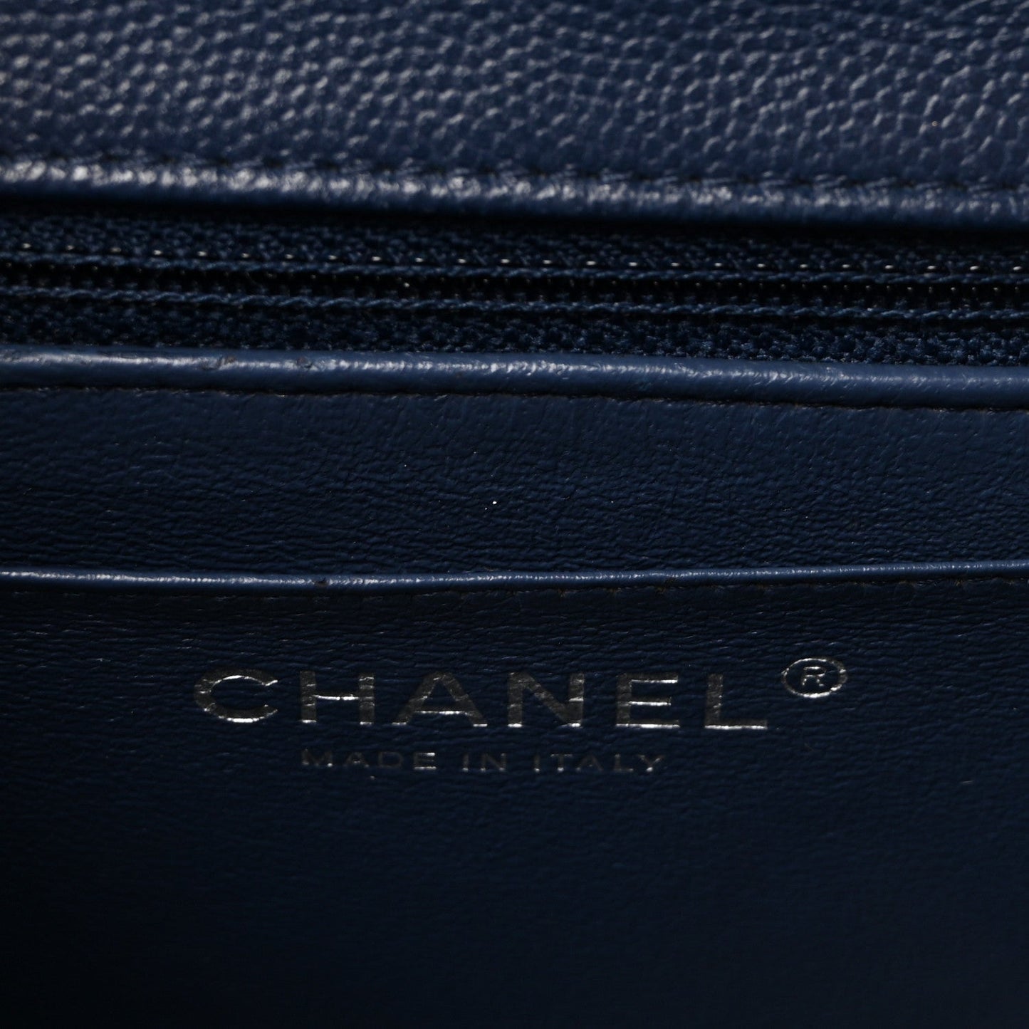 Caviar Quilted Mini Square Flap Navy