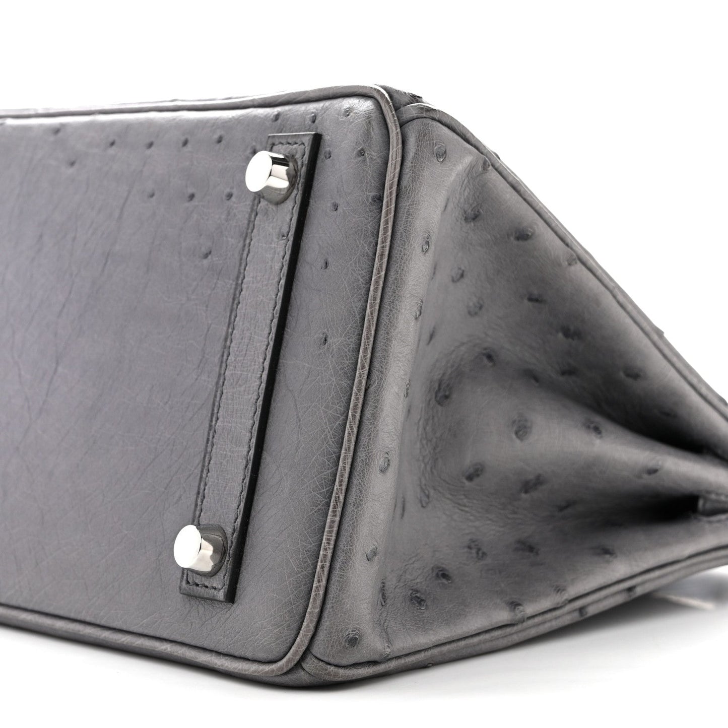 Ostrich Birkin 25 Gris Agate