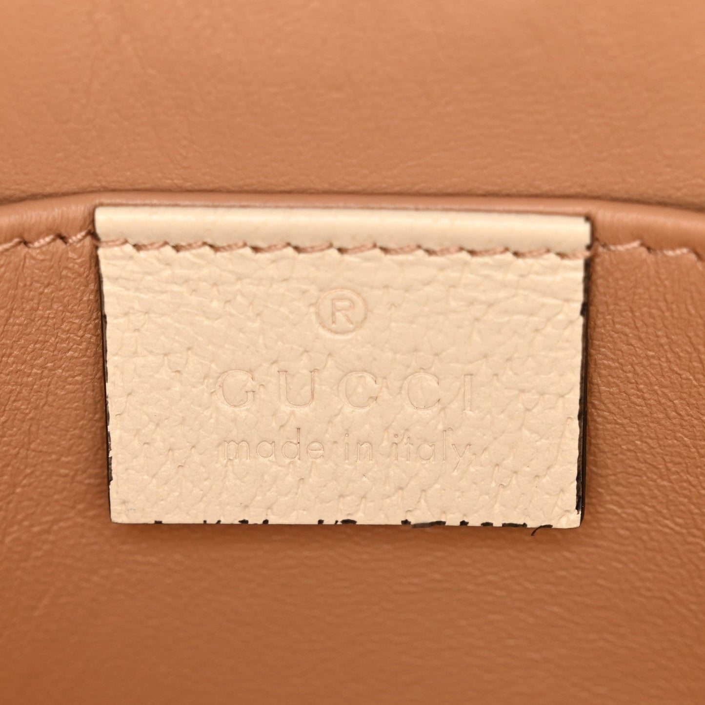 GG Supreme Monogram Berry Textured Dollar Calfskin Small Padlock Tote Beige Ebony Light Copper Mystic White