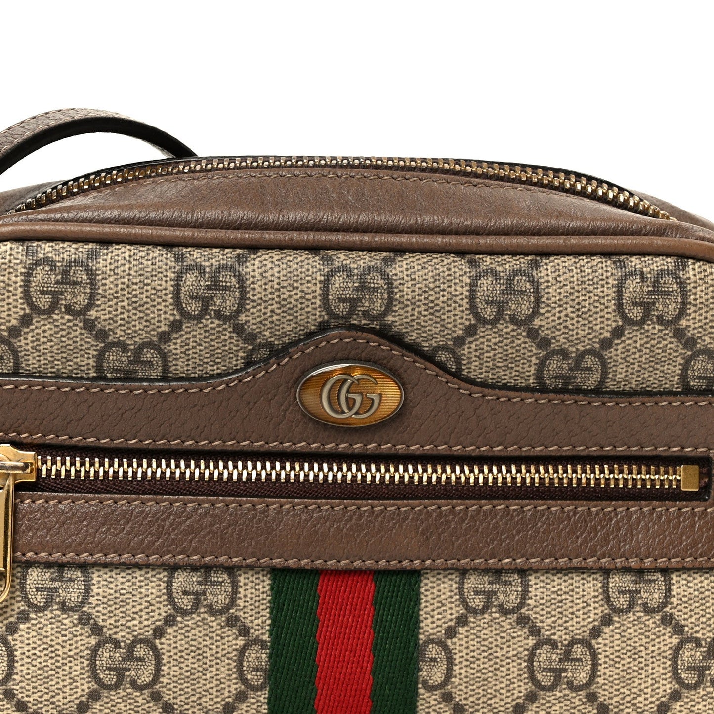 GG Supreme Monogram Web Mini Ophidia Shoulder Bag Brown