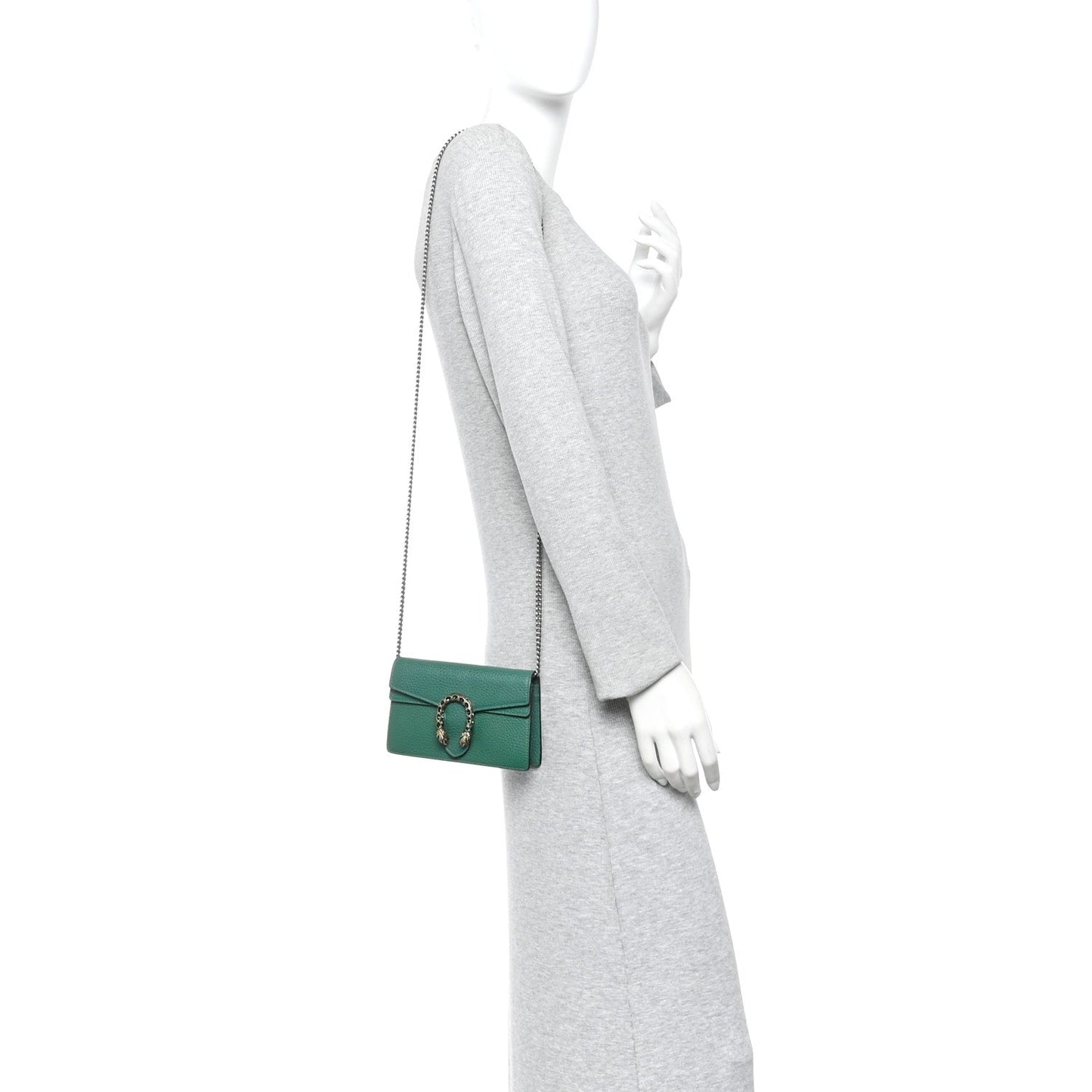 Dollar Calfskin Crystal Super Mini Dionysus Shoulder Bag Emerald