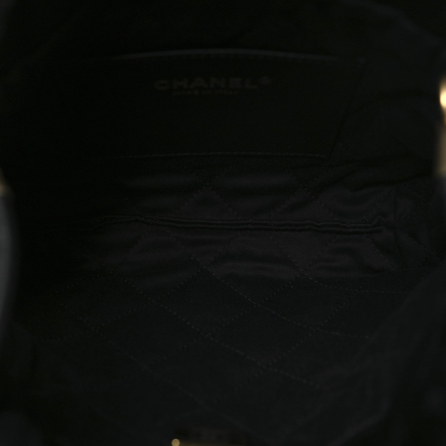Shiny Calfskin Quilted Mini Chanel 22 Black